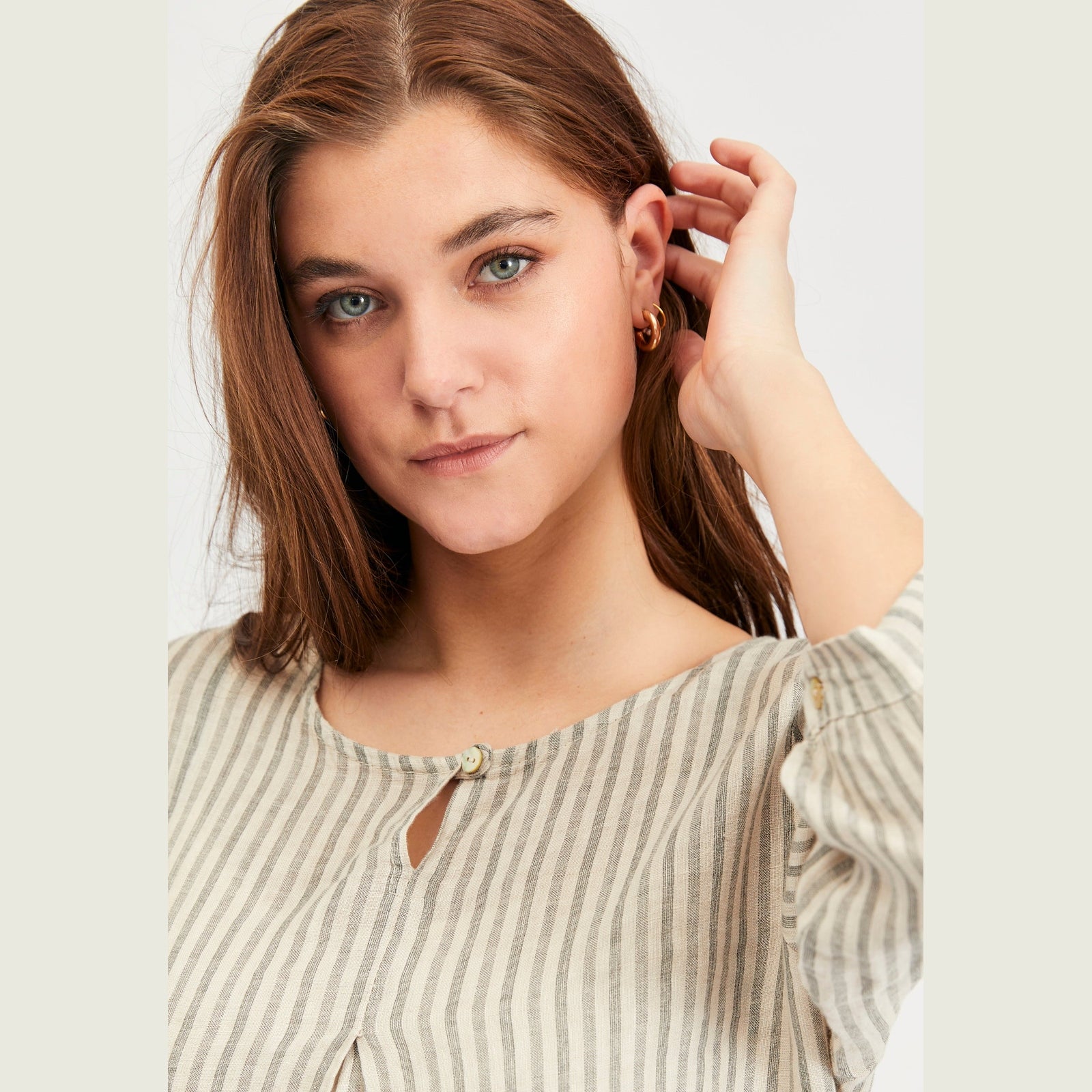 Lind LiFabienne Bluser 504 Sand Stripe