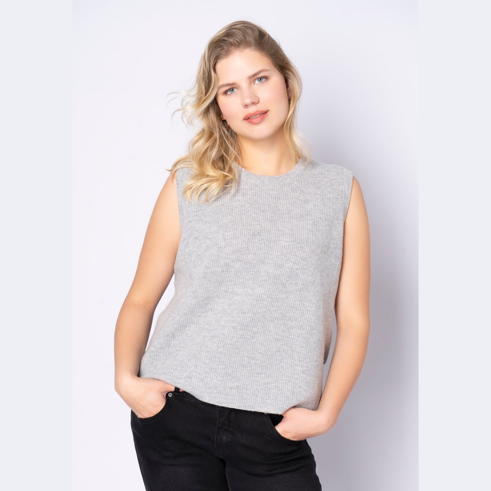 Lind LiFika Knit Pullover 9450 LIGHT GREY MELANGE