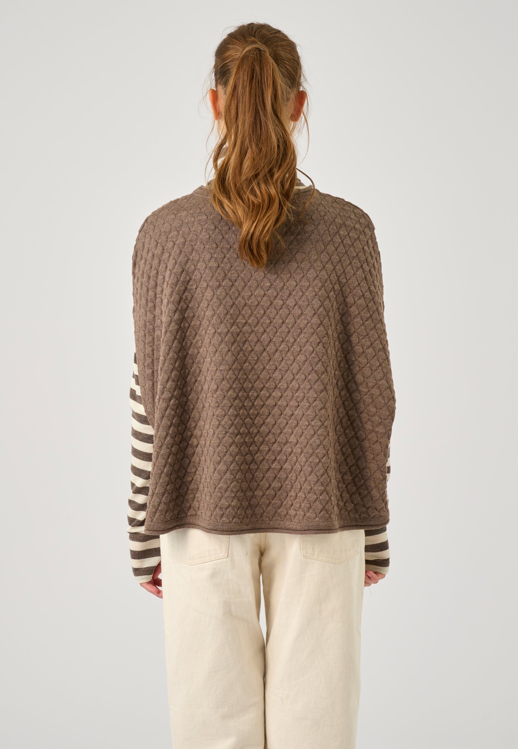 Lind LiMargit Poncho 1655 brown melange