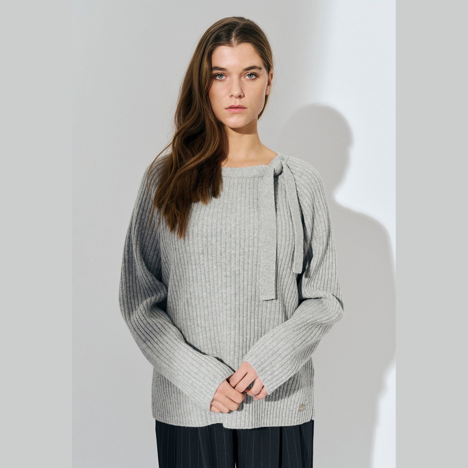 Lind LiMonica Knit Pullover 9450 LIGHT GREY MELANGE