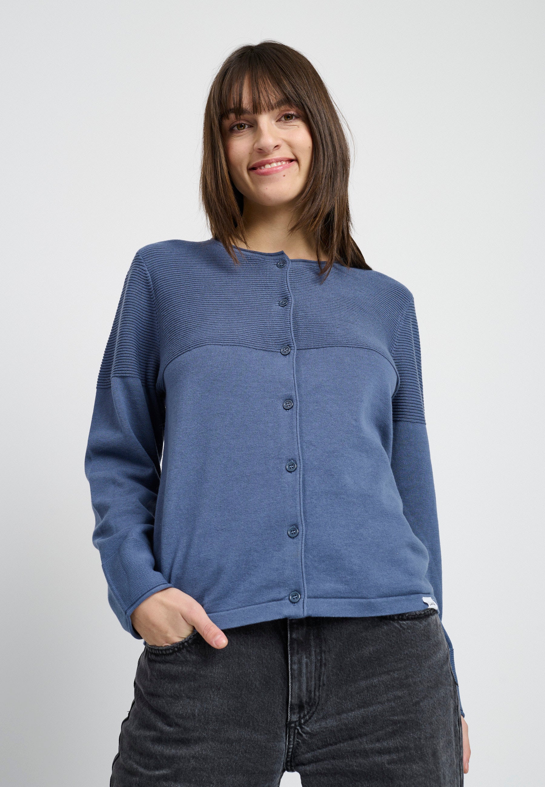 Lind LiPearl Knit Cardigan 5050 Dusty blue
