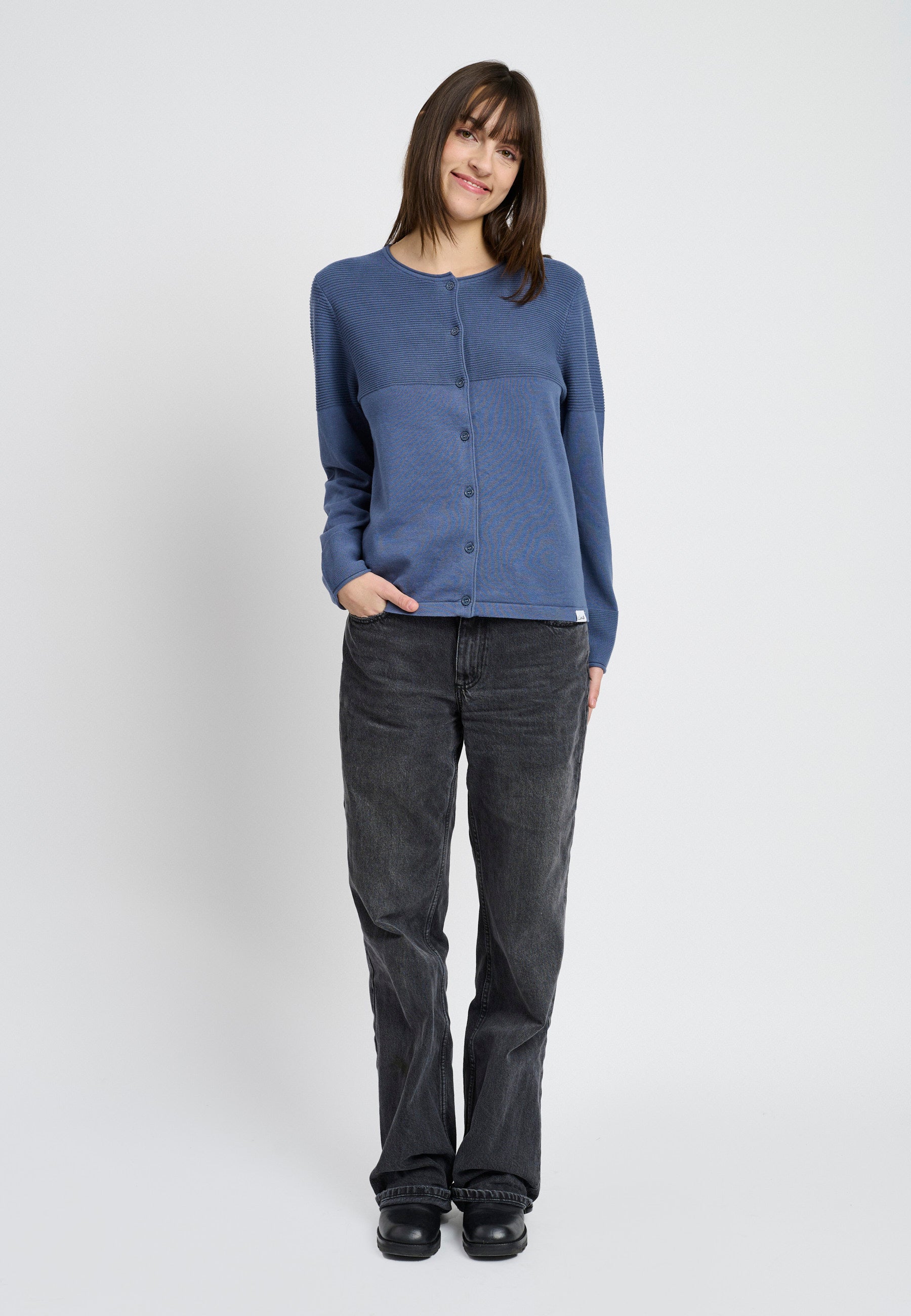 Lind LiPearl Knit Cardigan 5050 Dusty blue
