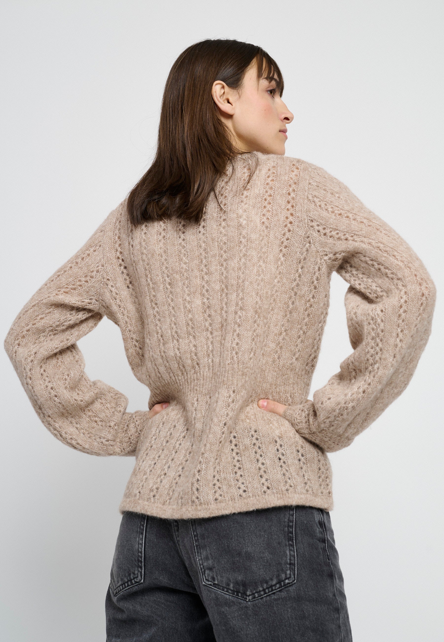 Lind LiSophia Knit Pullover 1321 light brown melange