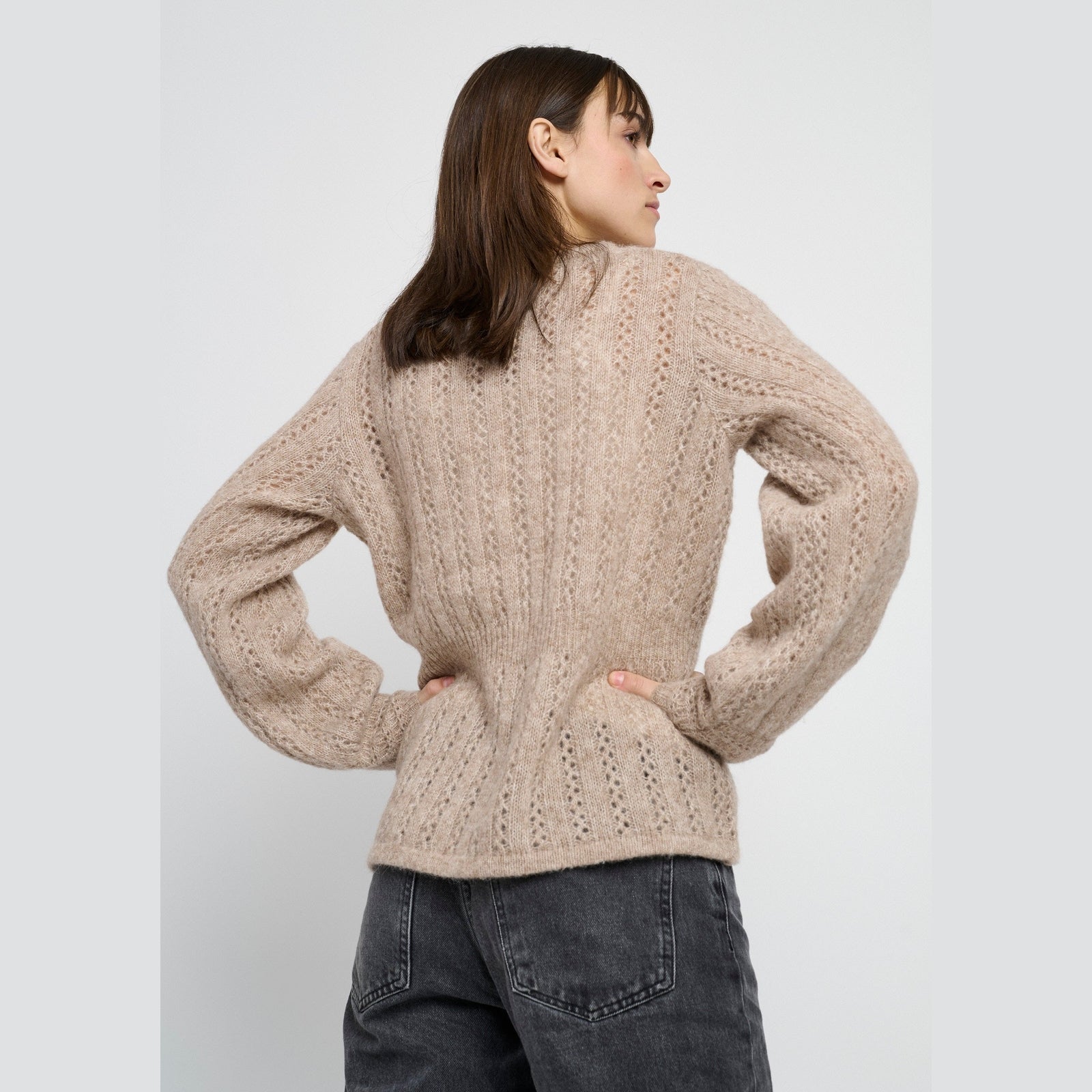 Lind LiSophia Knit Pullover 1321 light brown melange