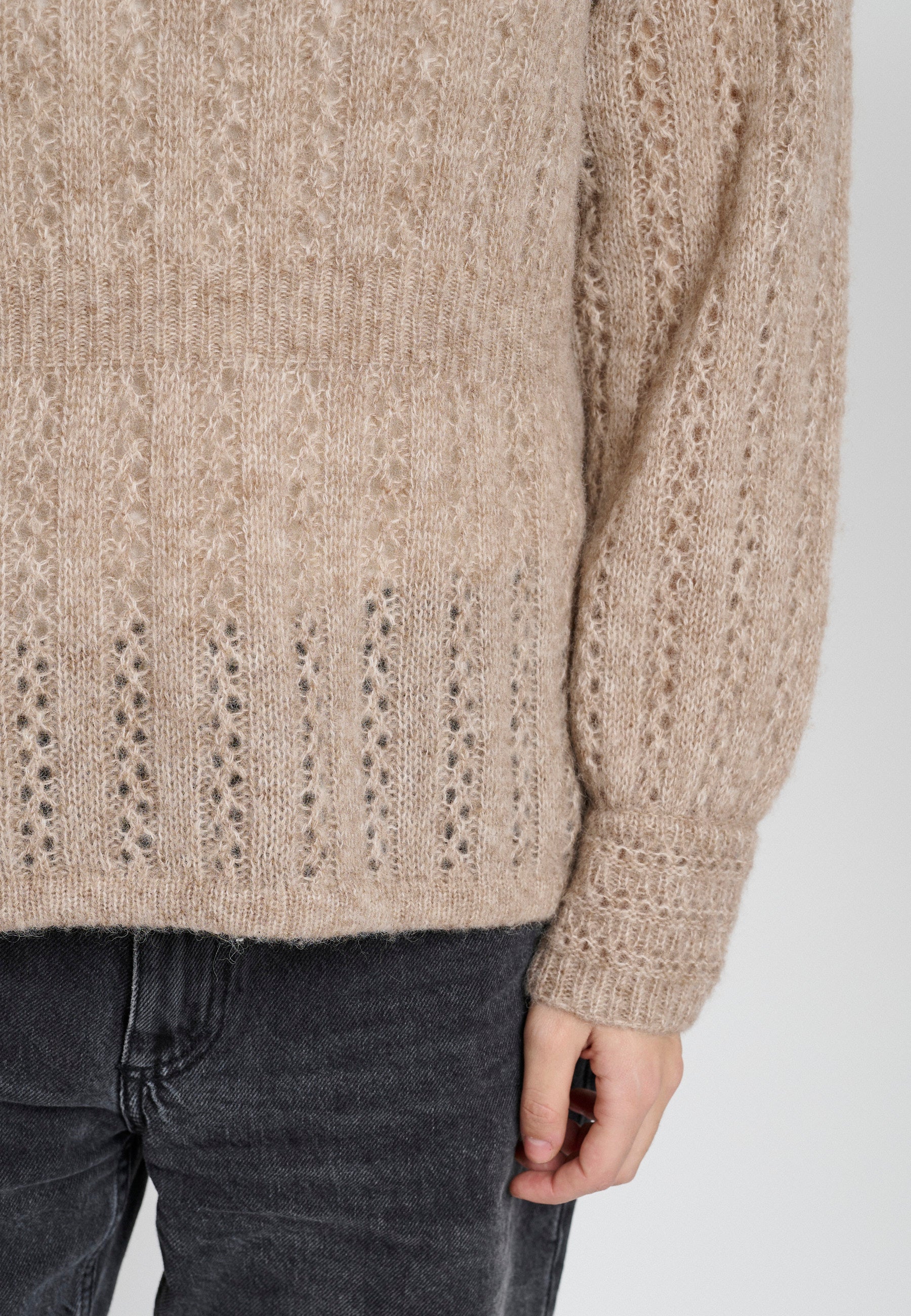 Lind LiSophia Knit Pullover 1321 light brown melange