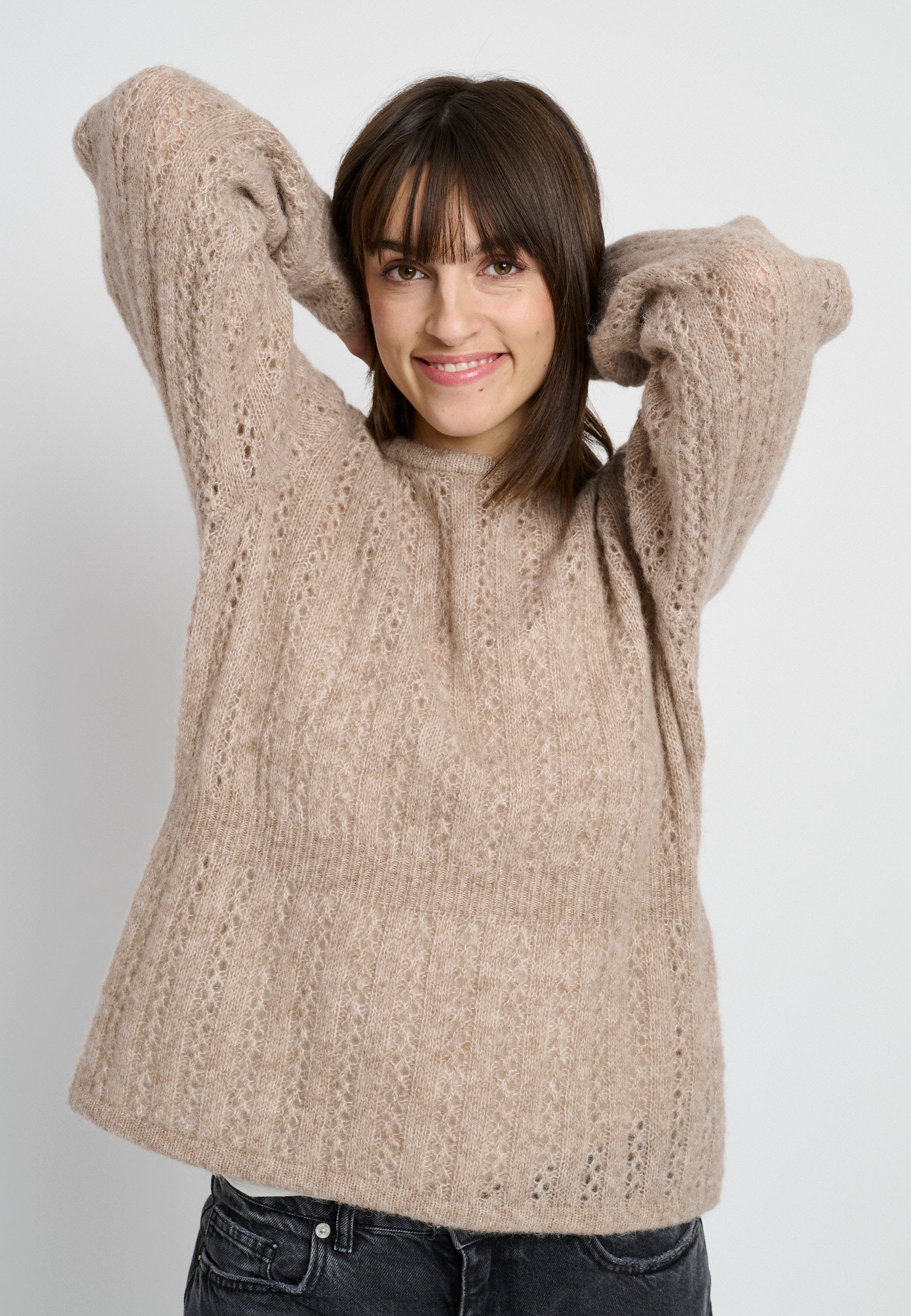 Lind LiSophia Knit Pullover 1321 light brown melange