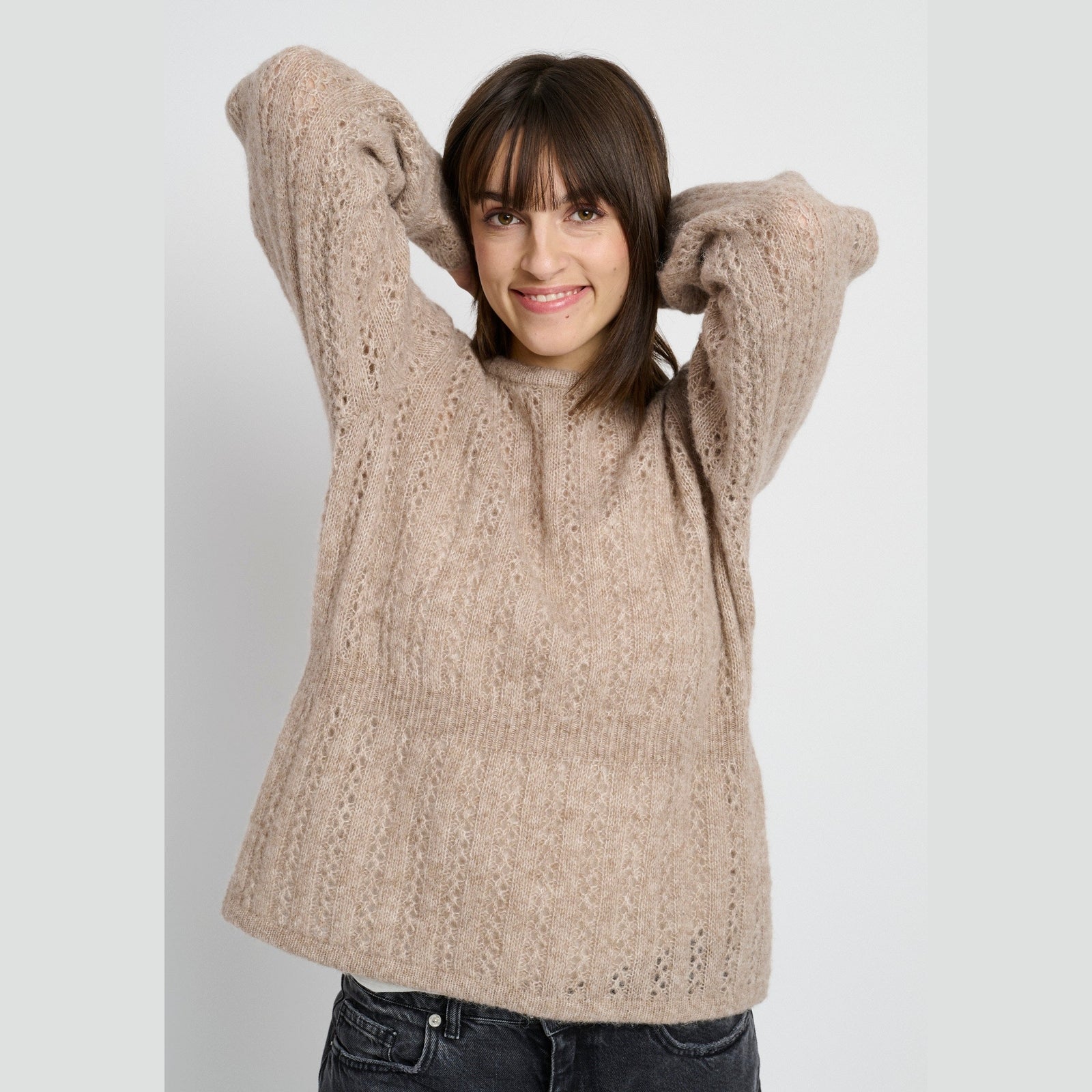Lind LiSophia Knit Pullover 1321 light brown melange