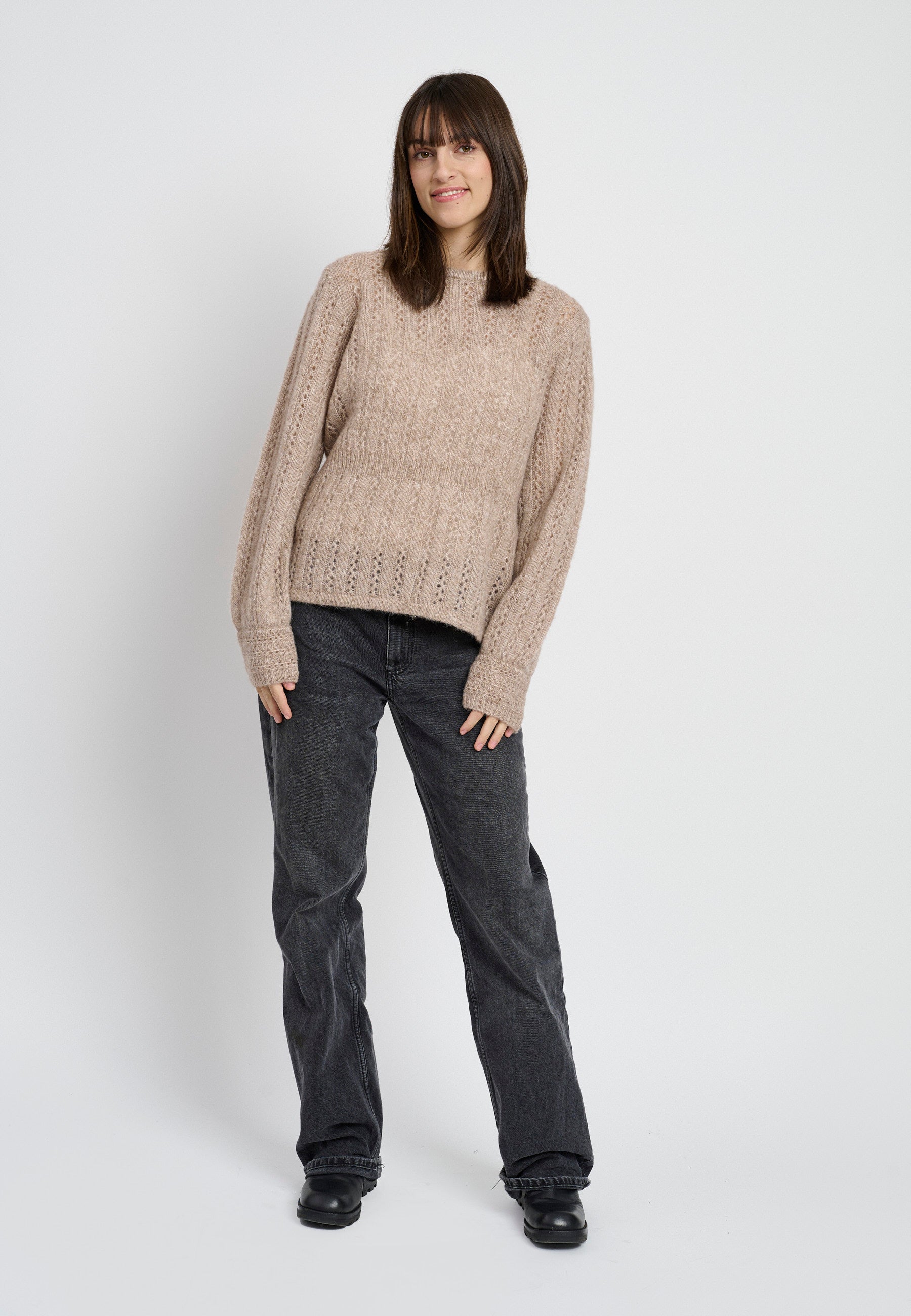 Lind LiSophia Knit Pullover 1321 light brown melange