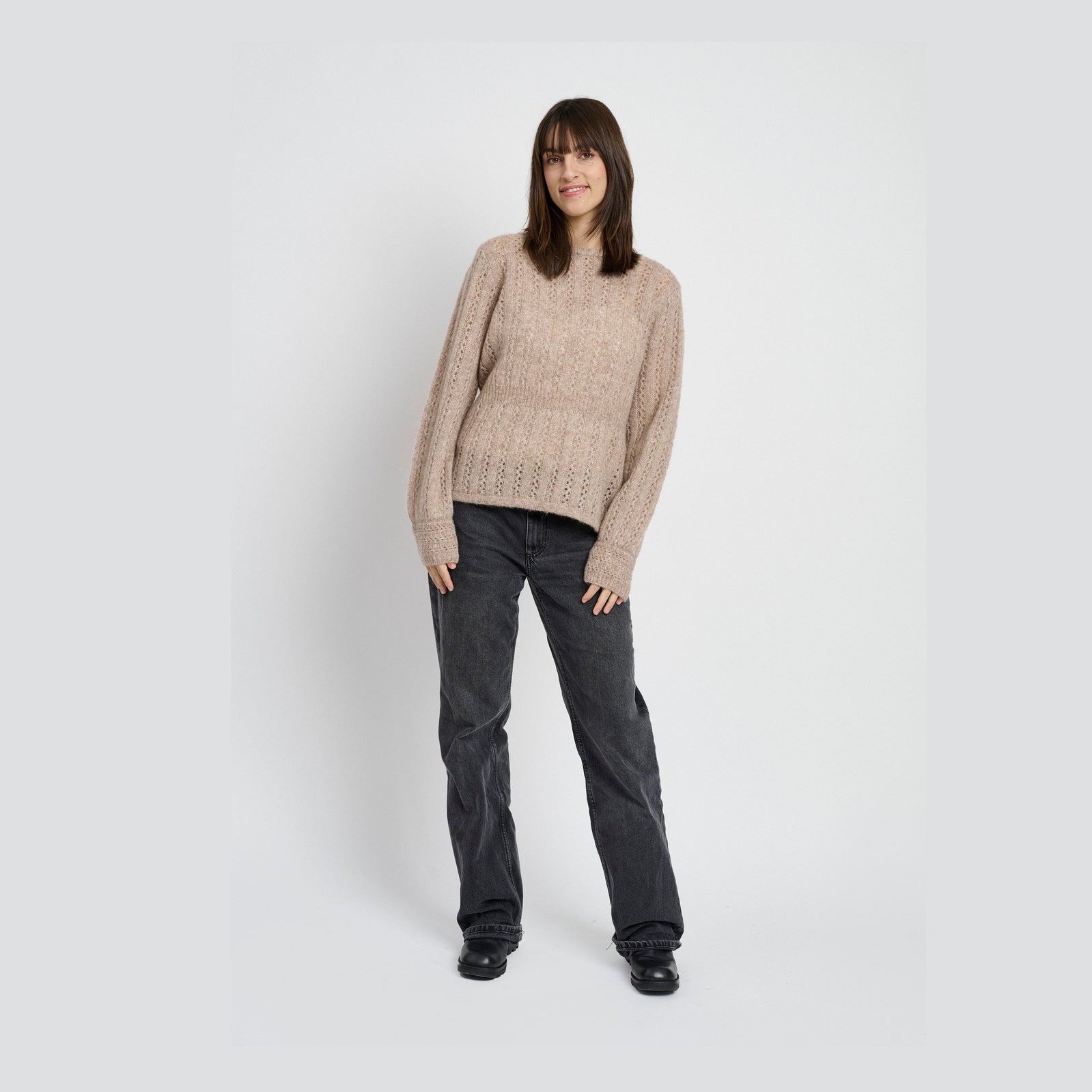 Lind LiSophia Knit Pullover 1321 light brown melange