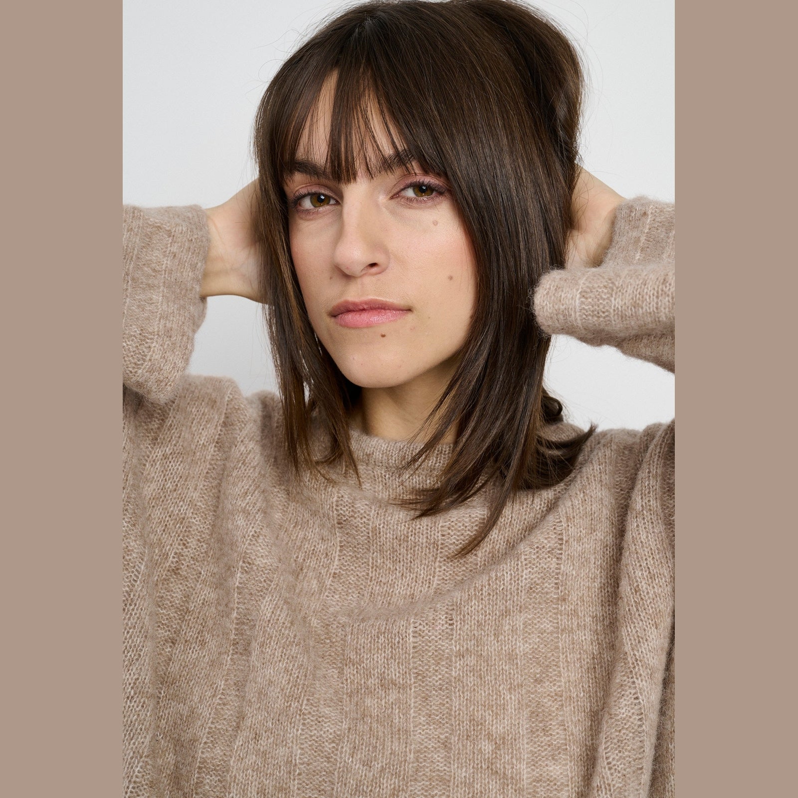 Lind LiZoya Knit Pullover 1321 light brown melange