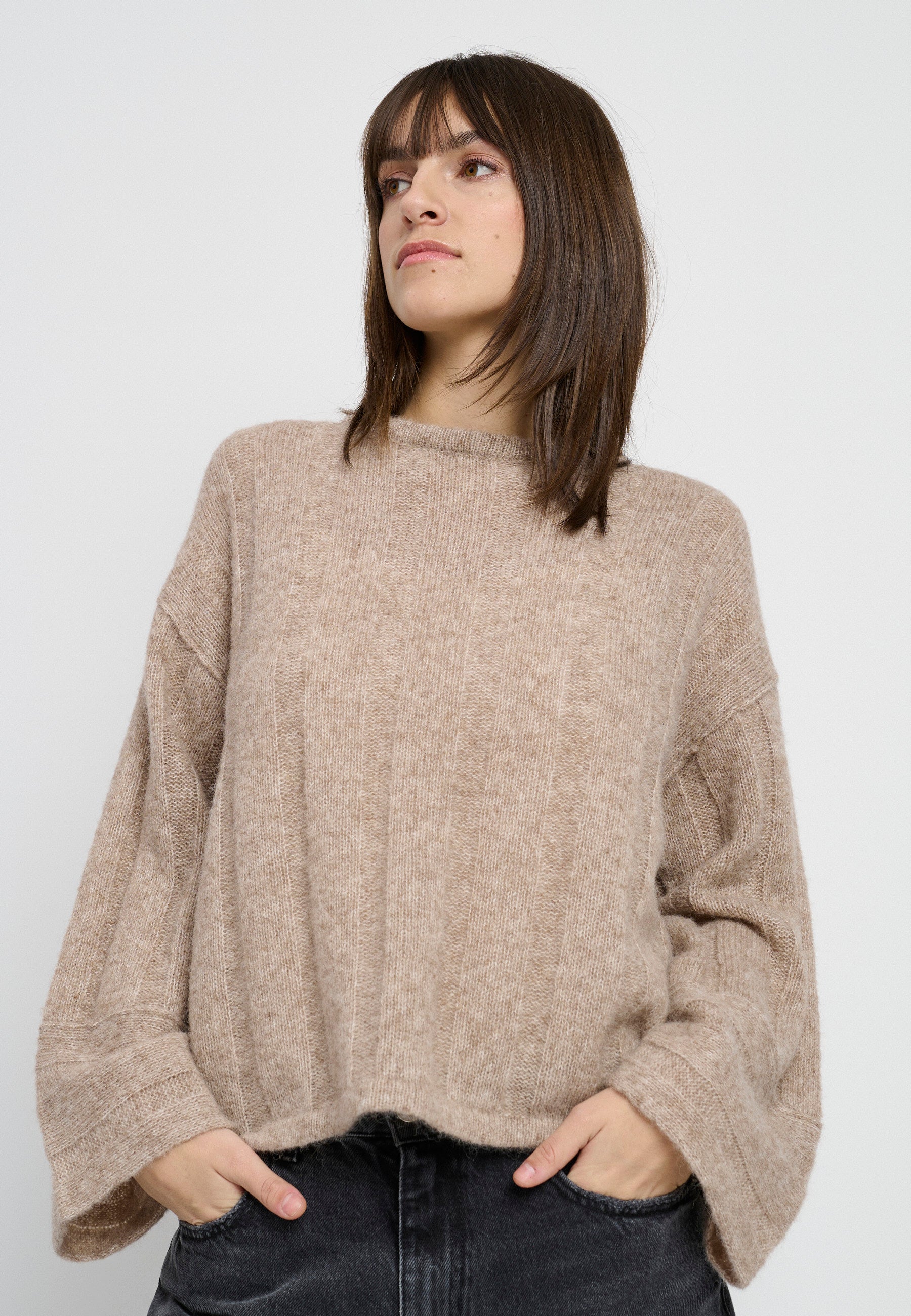 Lind LiZoya Knit Pullover 1321 light brown melange