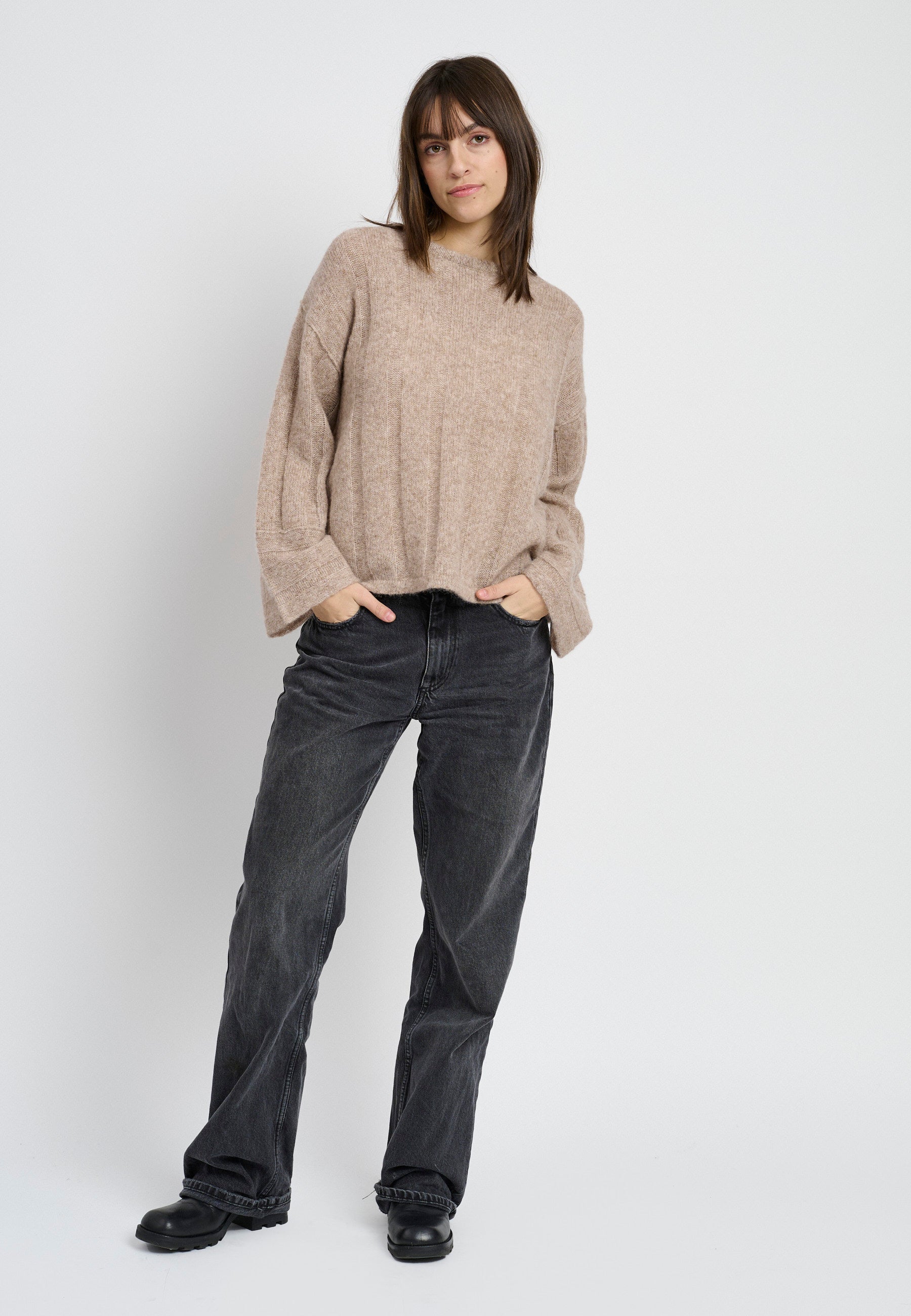 Lind LiZoya Knit Pullover 1321 light brown melange