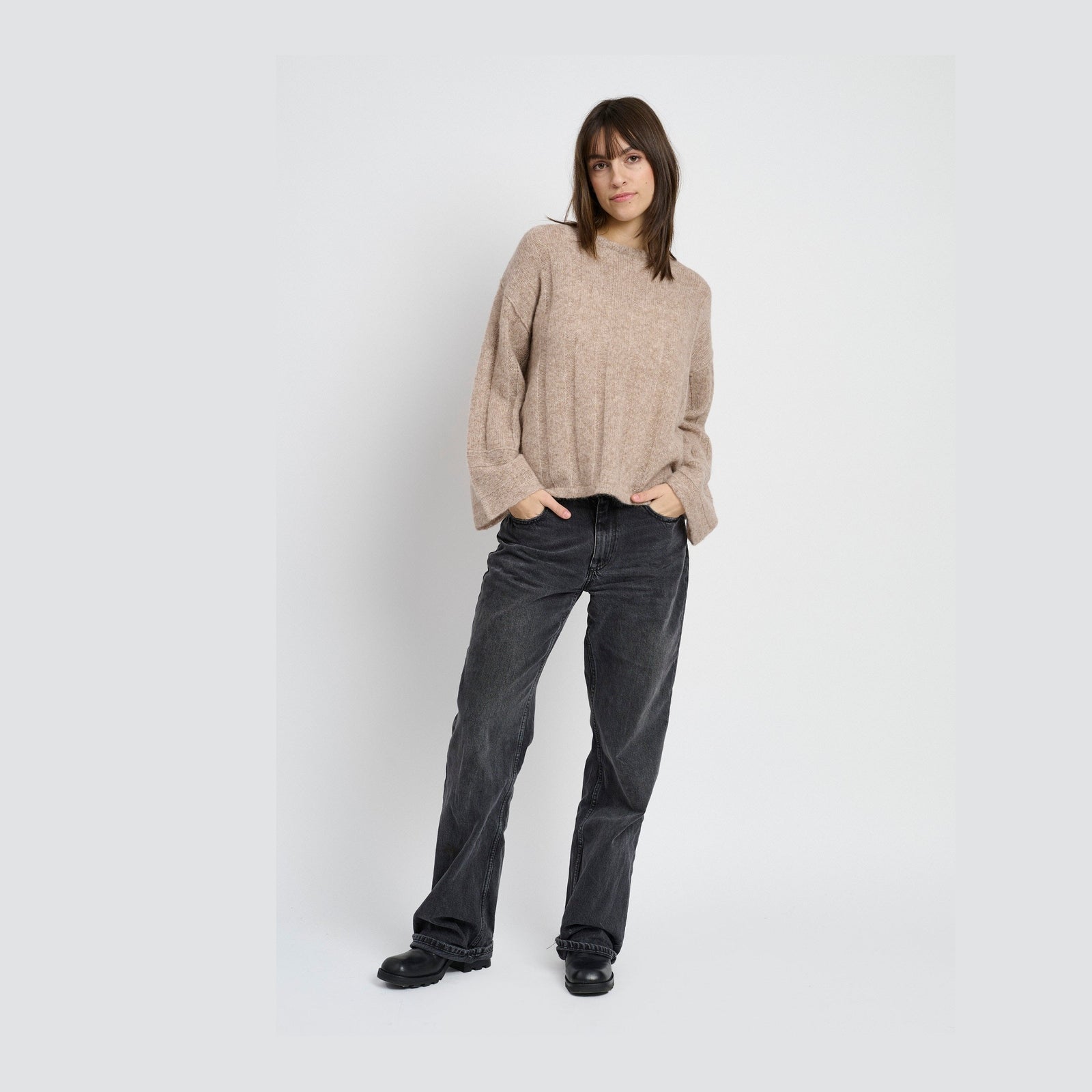Lind LiZoya Knit Pullover 1321 light brown melange