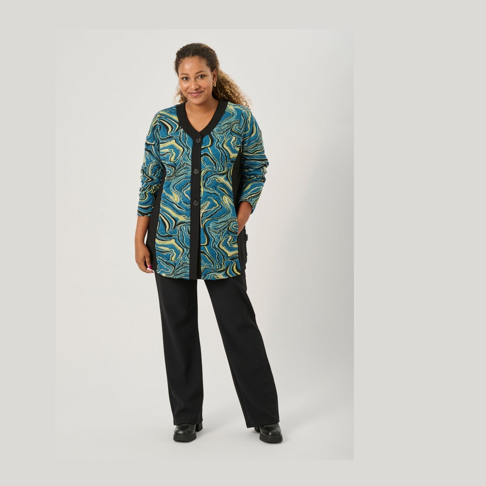 Pont Neuf PNAnelise Cardigan 5052 Petrol Blue