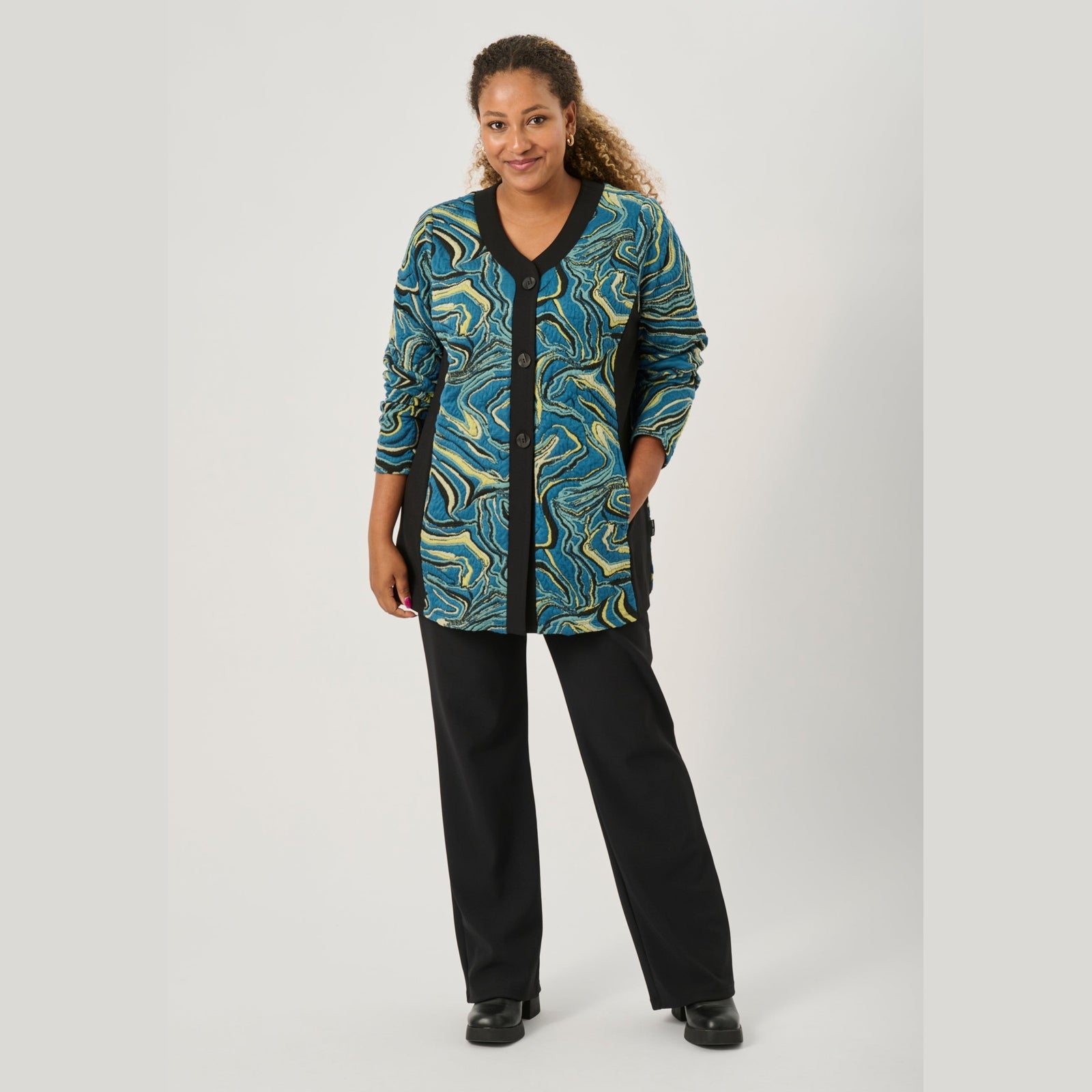 Pont Neuf PNAnelise Cardigan 5052 Petrol Blue