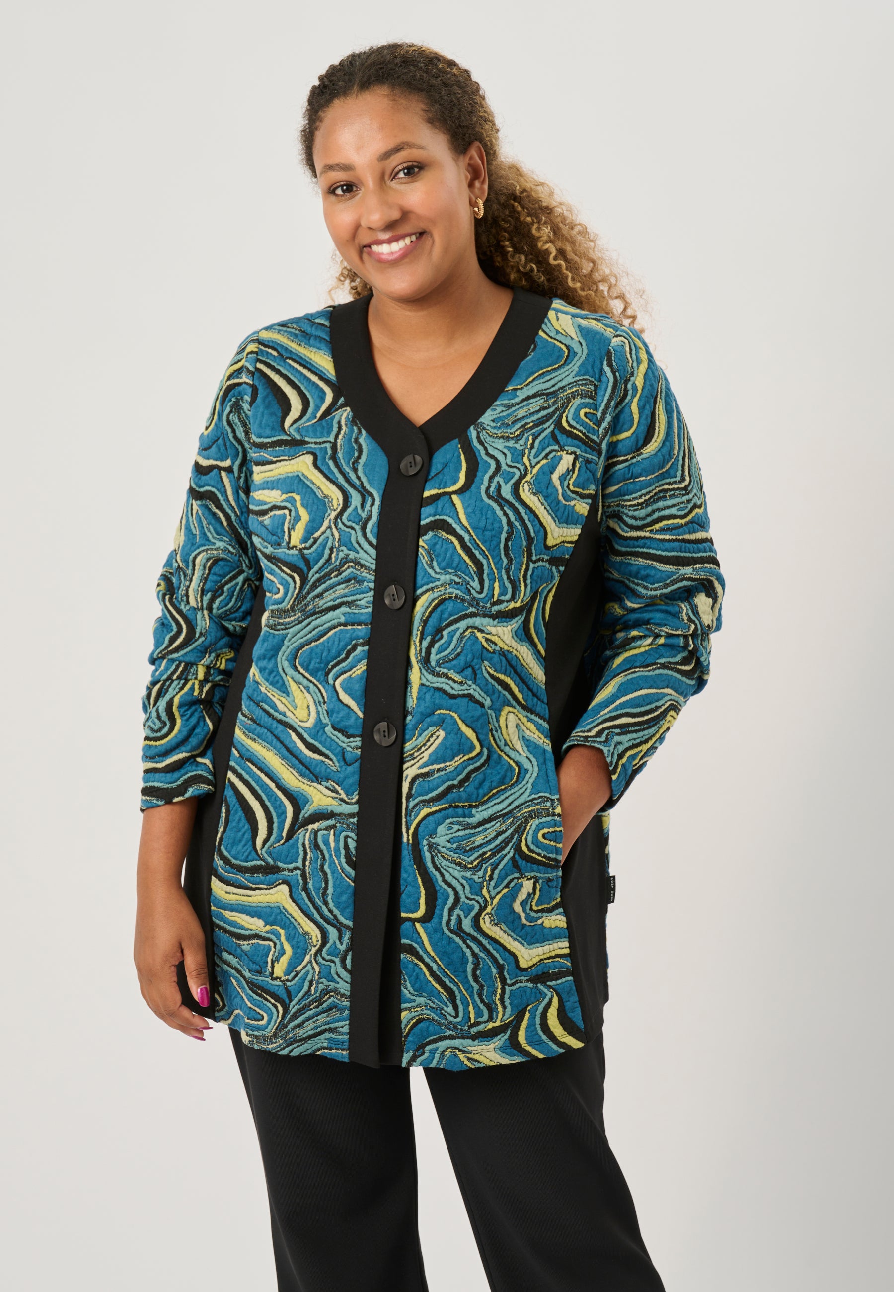 Pont Neuf PNAnelise Cardigan 5052 Petrol Blue