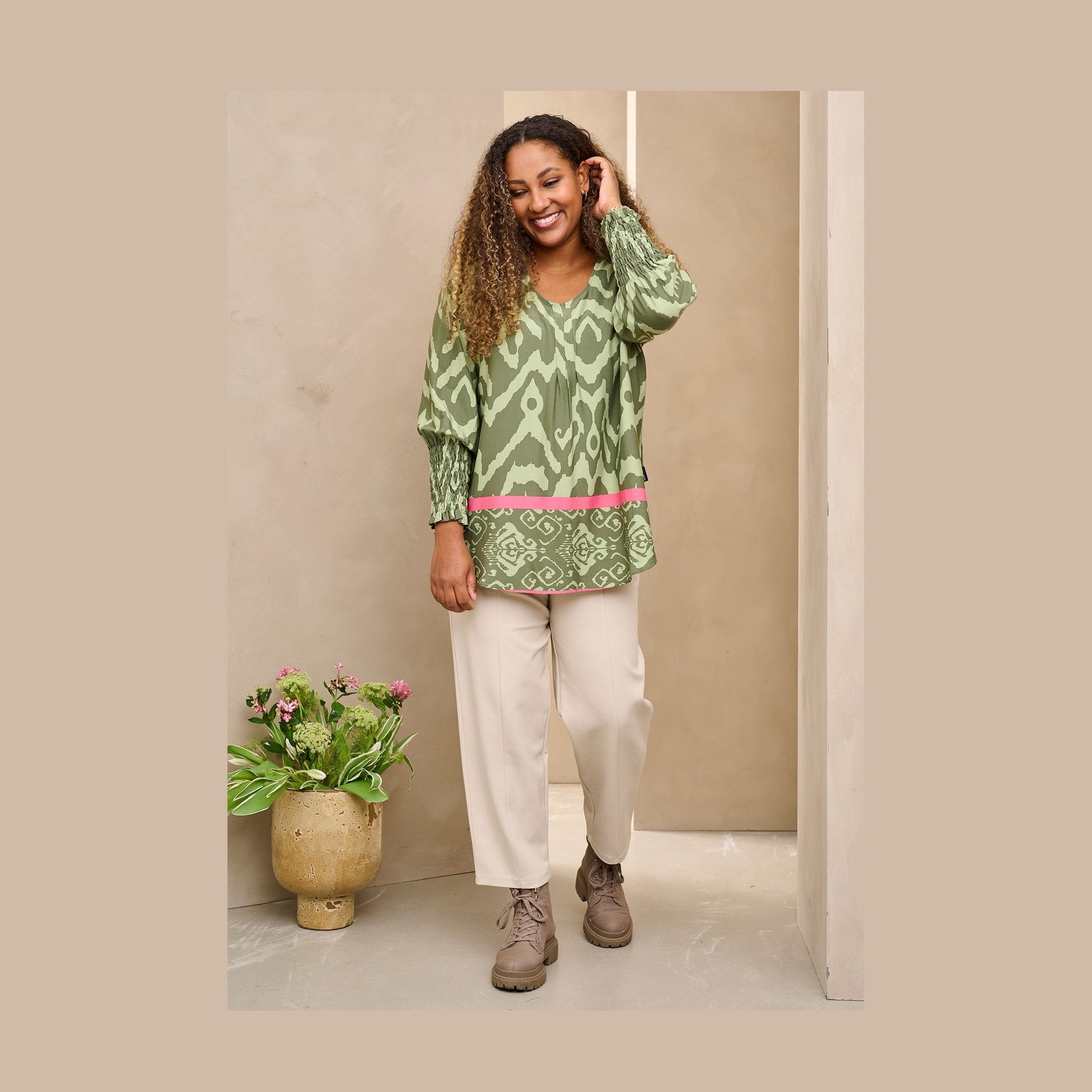 Pont Neuf PNDalvina Bluser 3506 Khaki Green