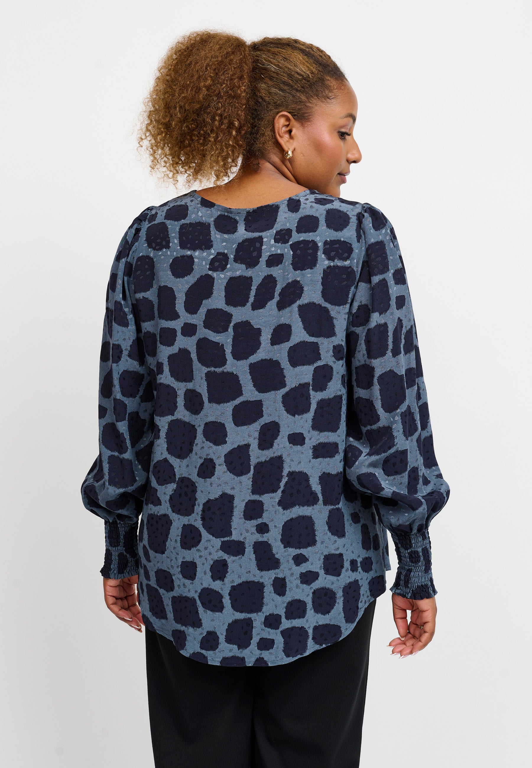 Pont Neuf PNDalvina Bluser 5555 Steel Blue