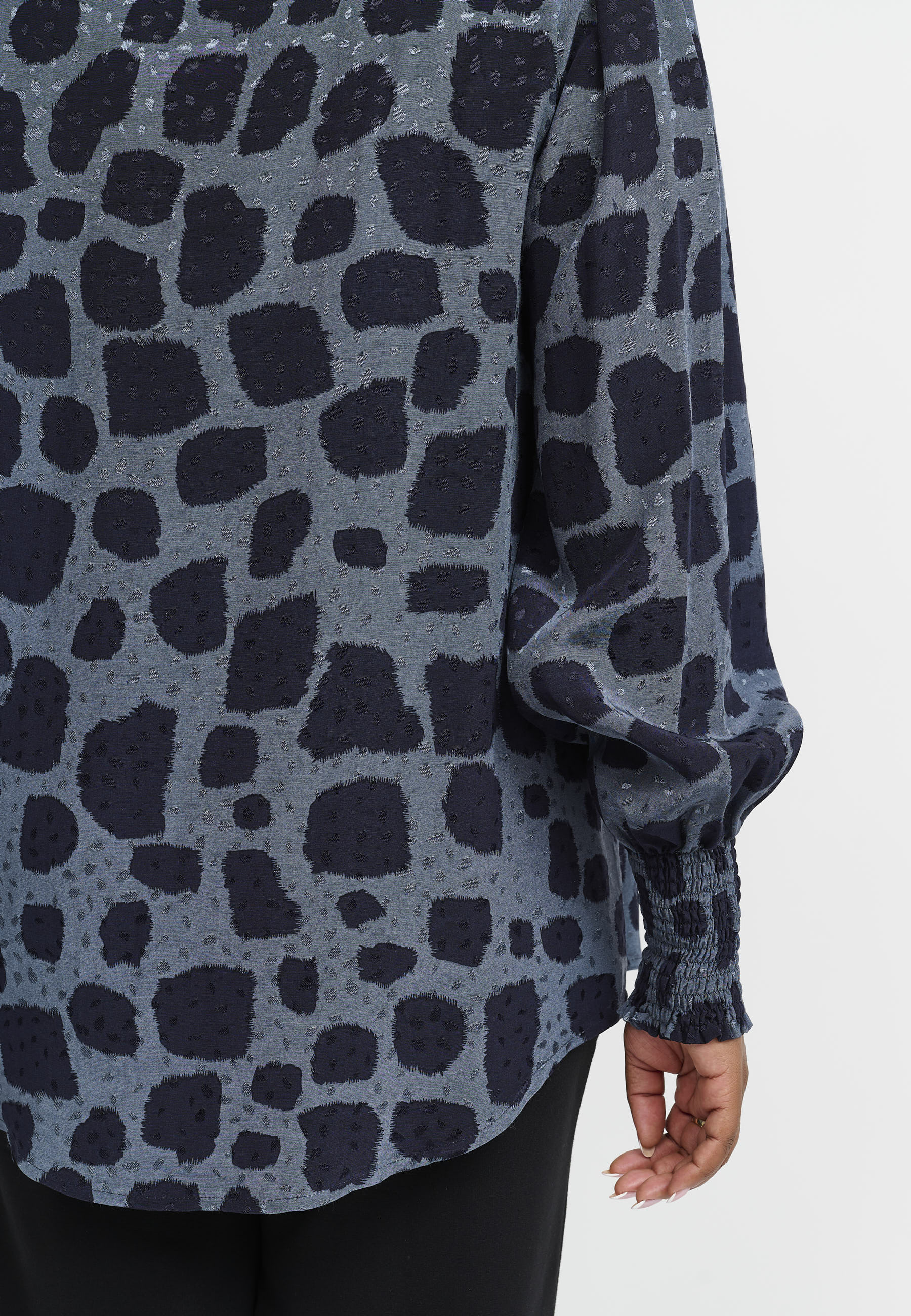 Pont Neuf PNDalvina Bluser 5555 Steel Blue