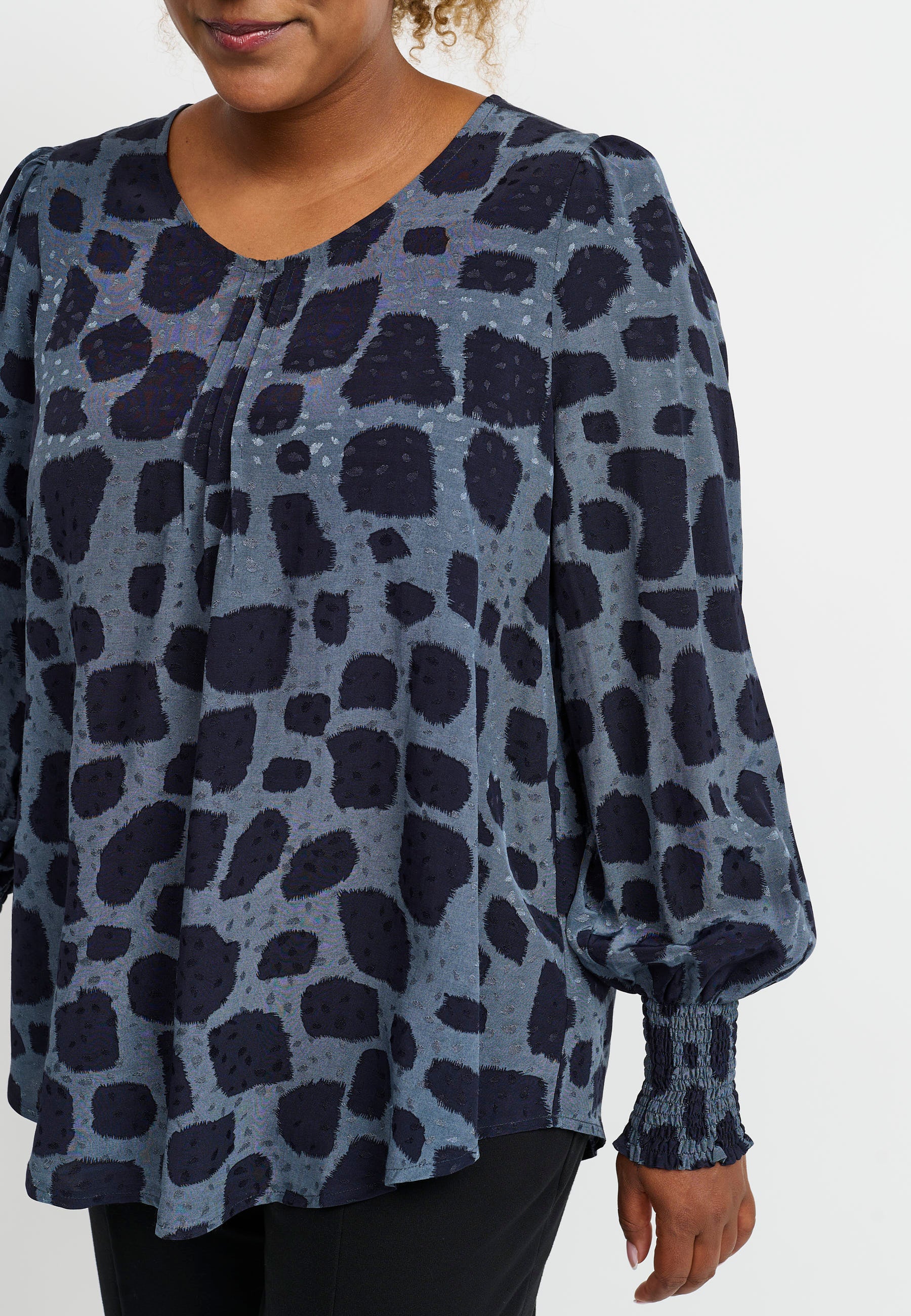 Pont Neuf PNDalvina Bluser 5555 Steel Blue