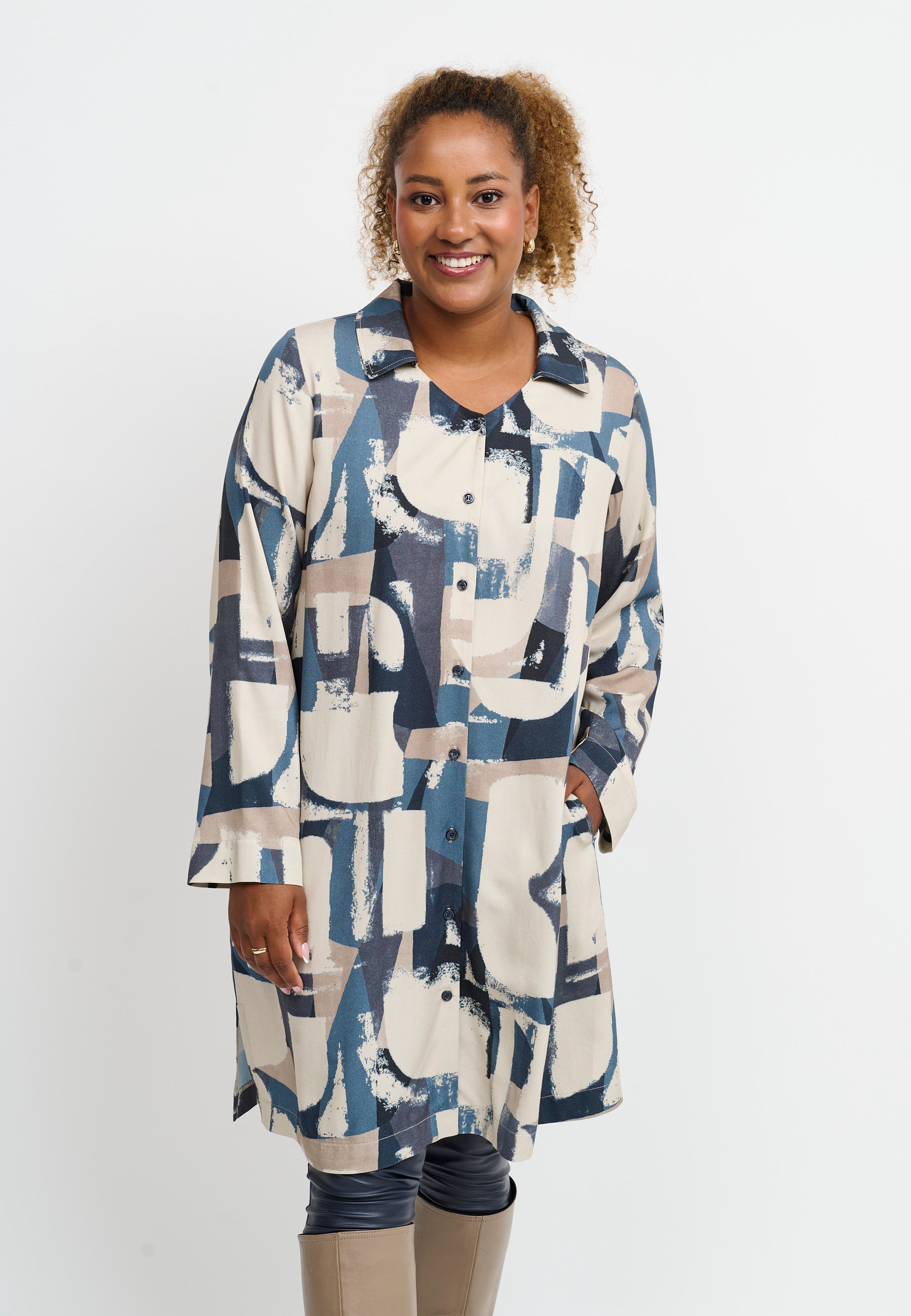 Pont Neuf PNDavia Mie Skjortebluser 5555 Steel Blue