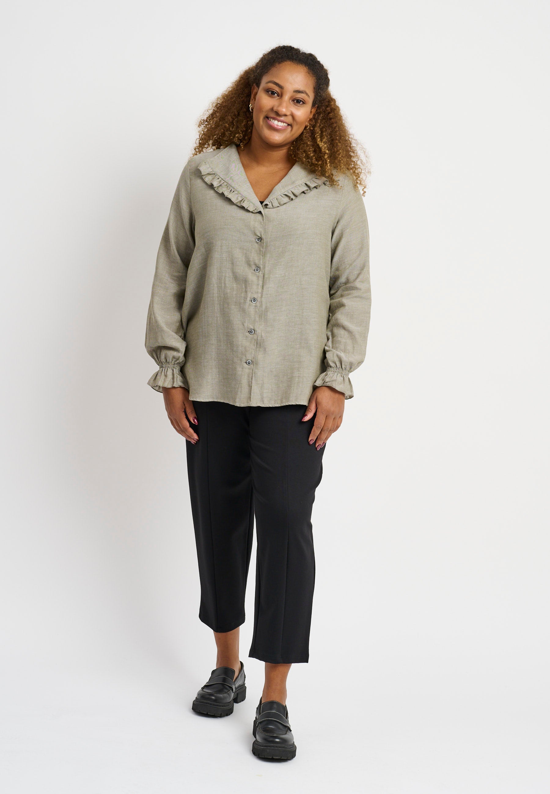 Pont Neuf PNDelin Skjortebluser 003 Khaki