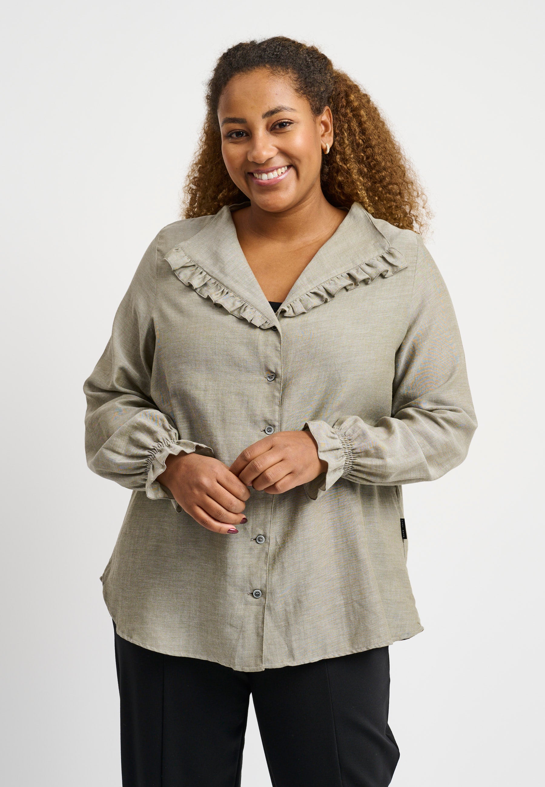 Pont Neuf PNDelin Skjortebluser 003 Khaki