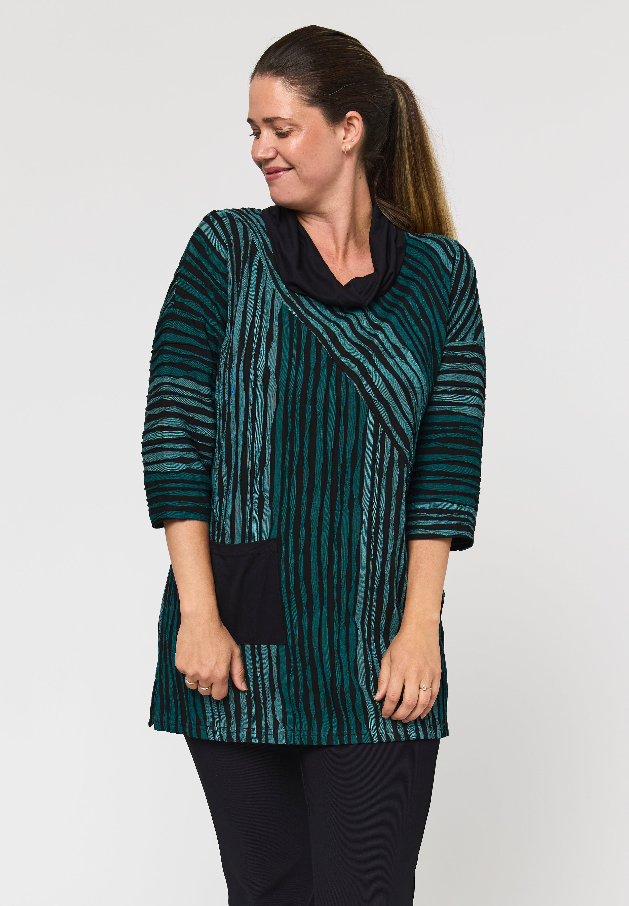 Pont Neuf PNDorina Tunikaer 5053 Petrol melange