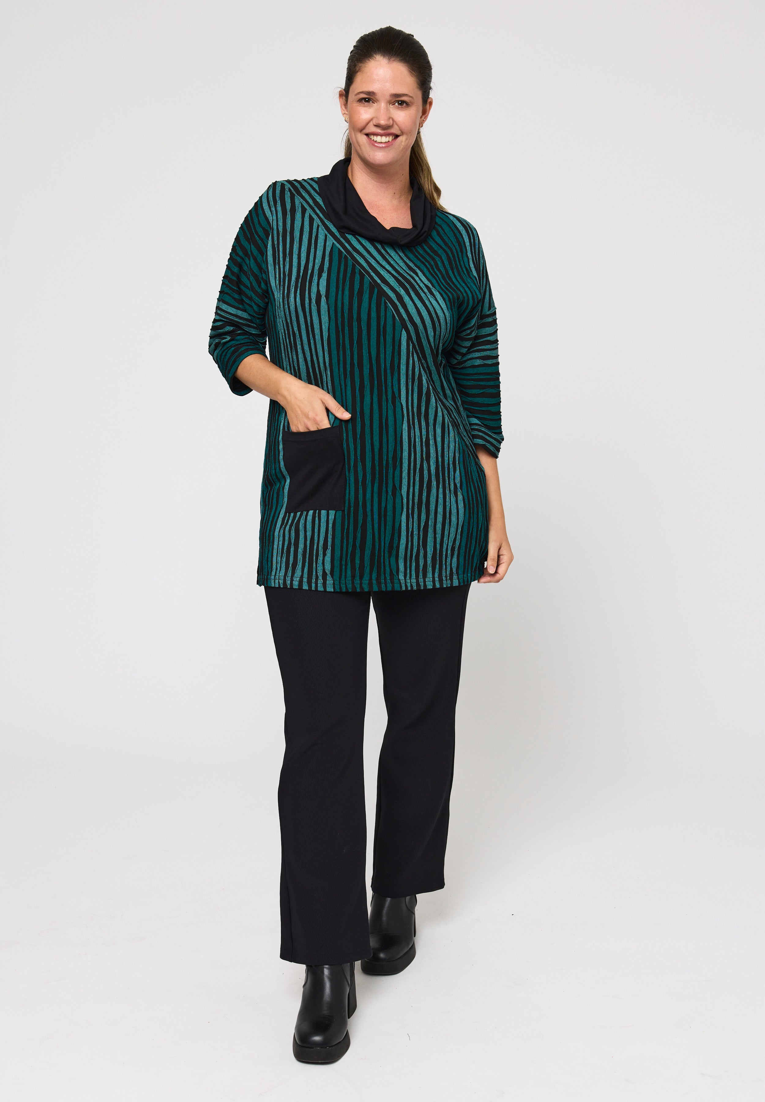 Pont Neuf PNDorina Tunikaer 5053 Petrol melange