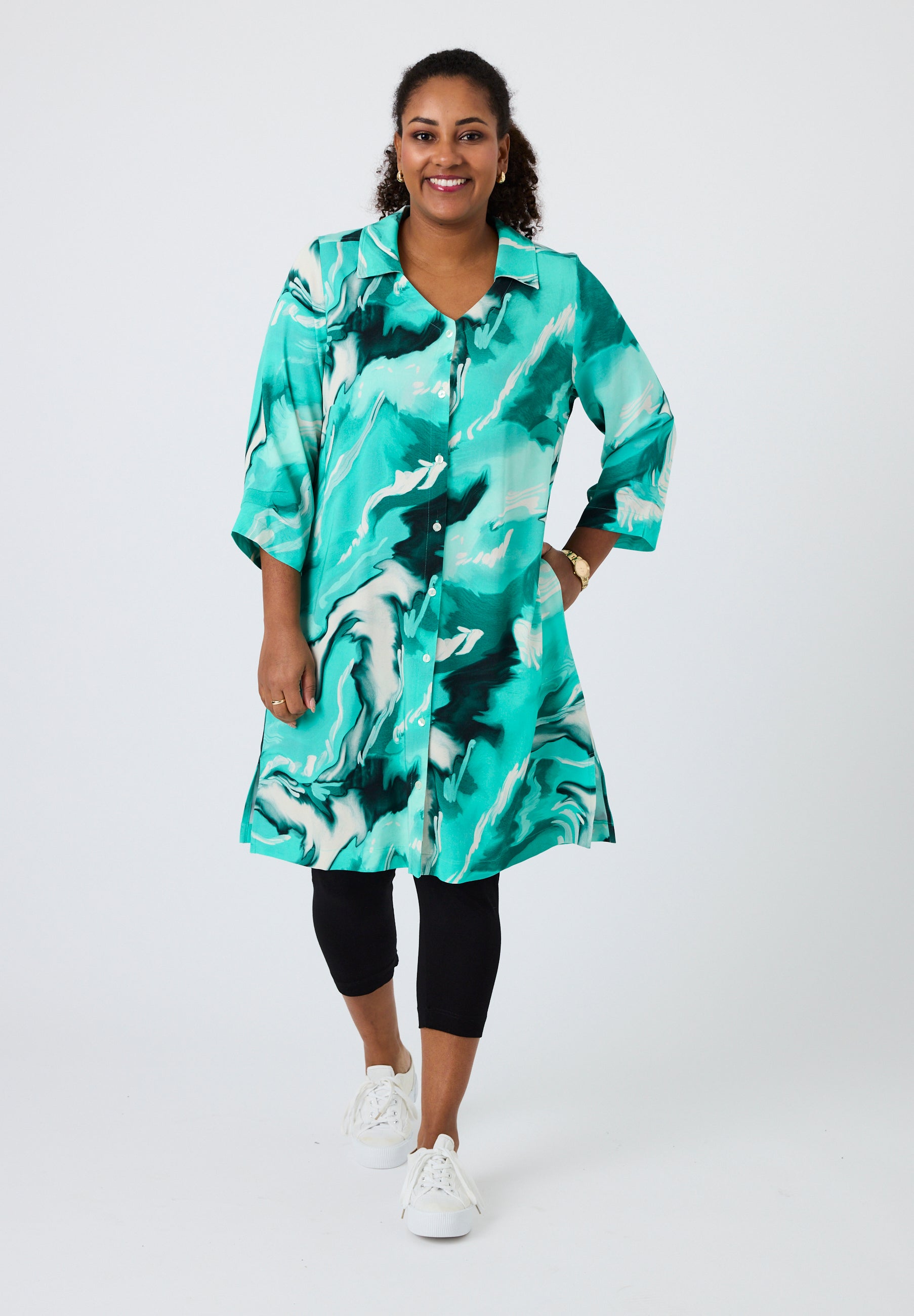 Pont Neuf PNEden Skjortebluser 3480 Aqua Green