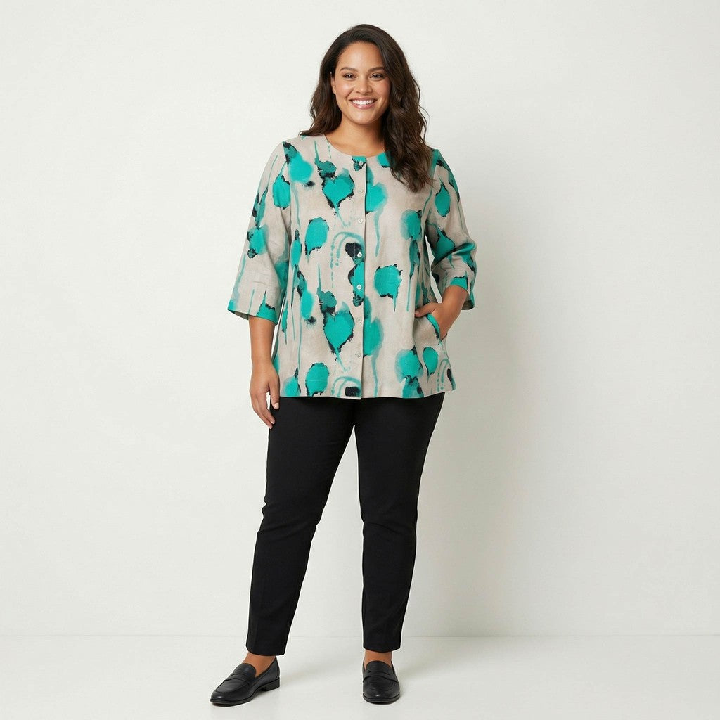 Pont Neuf PNErni Bluser 3480 Aqua Green