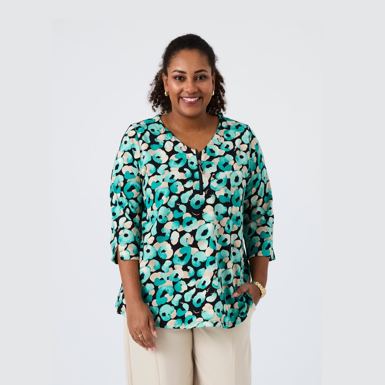Pont Neuf PNEsme Bluser 3480 Aqua Green