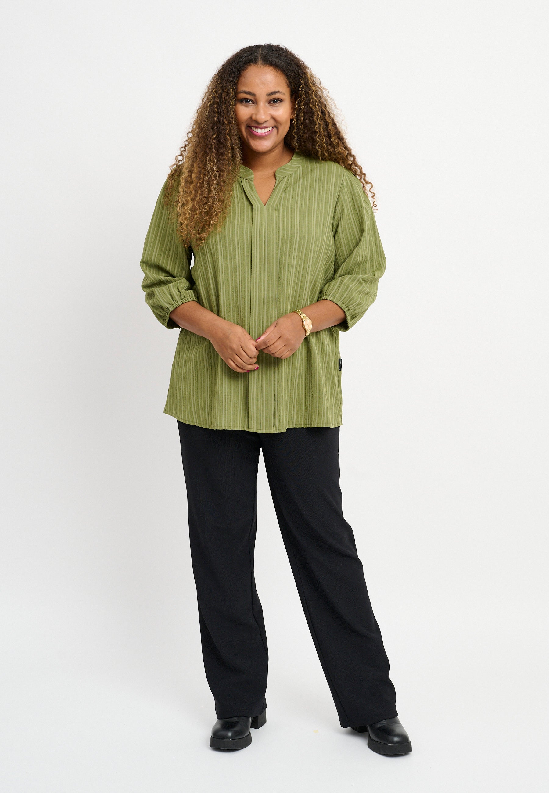 Pont Neuf PNFaldine Skjortebluser 3506 Khaki Green