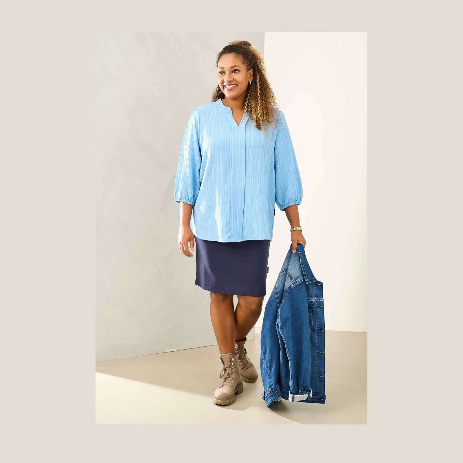 Pont Neuf PNFaldine Skjortebluser 5250 Soft Blue