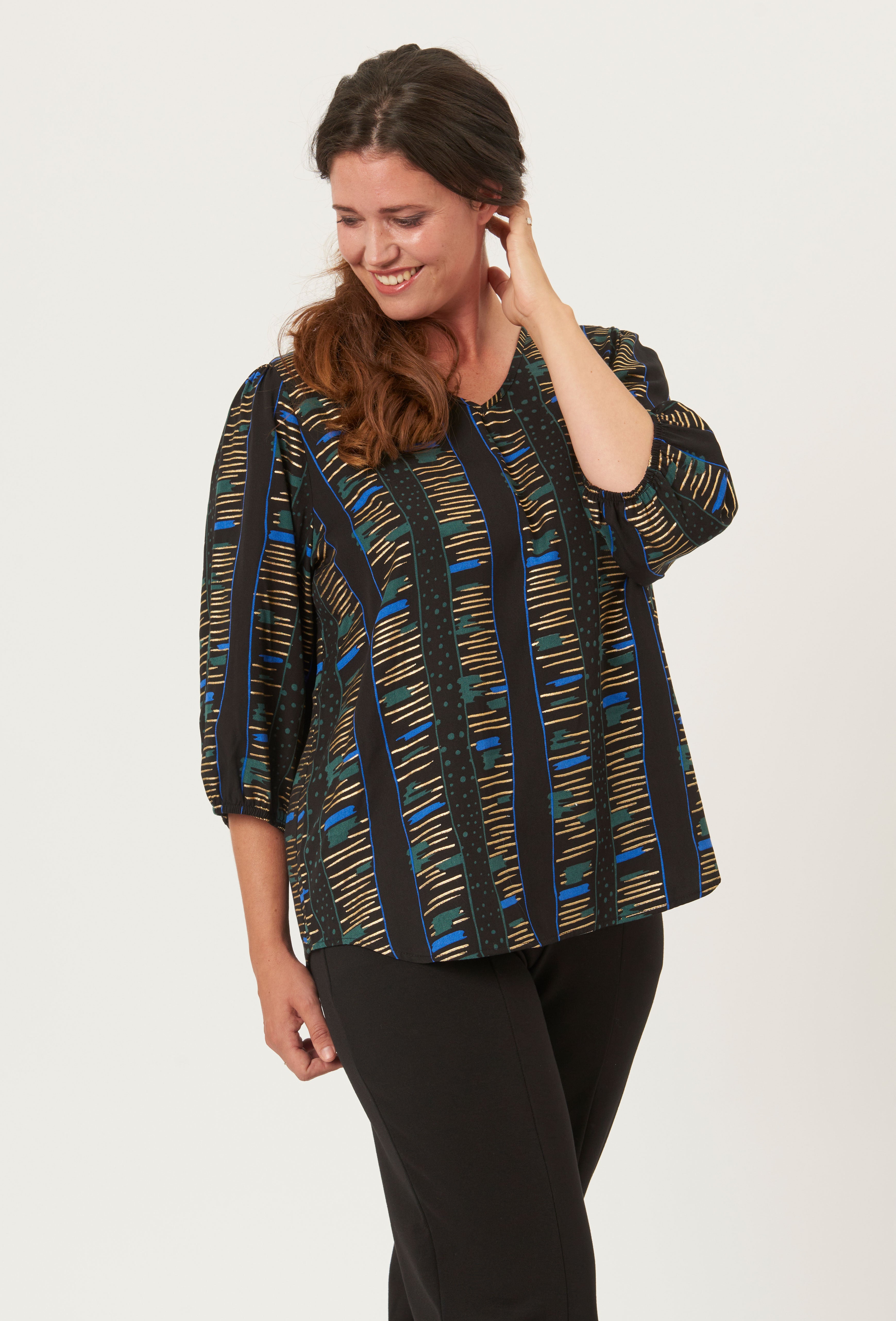 Pont Neuf PNFleur Tea Bluser 999 Black