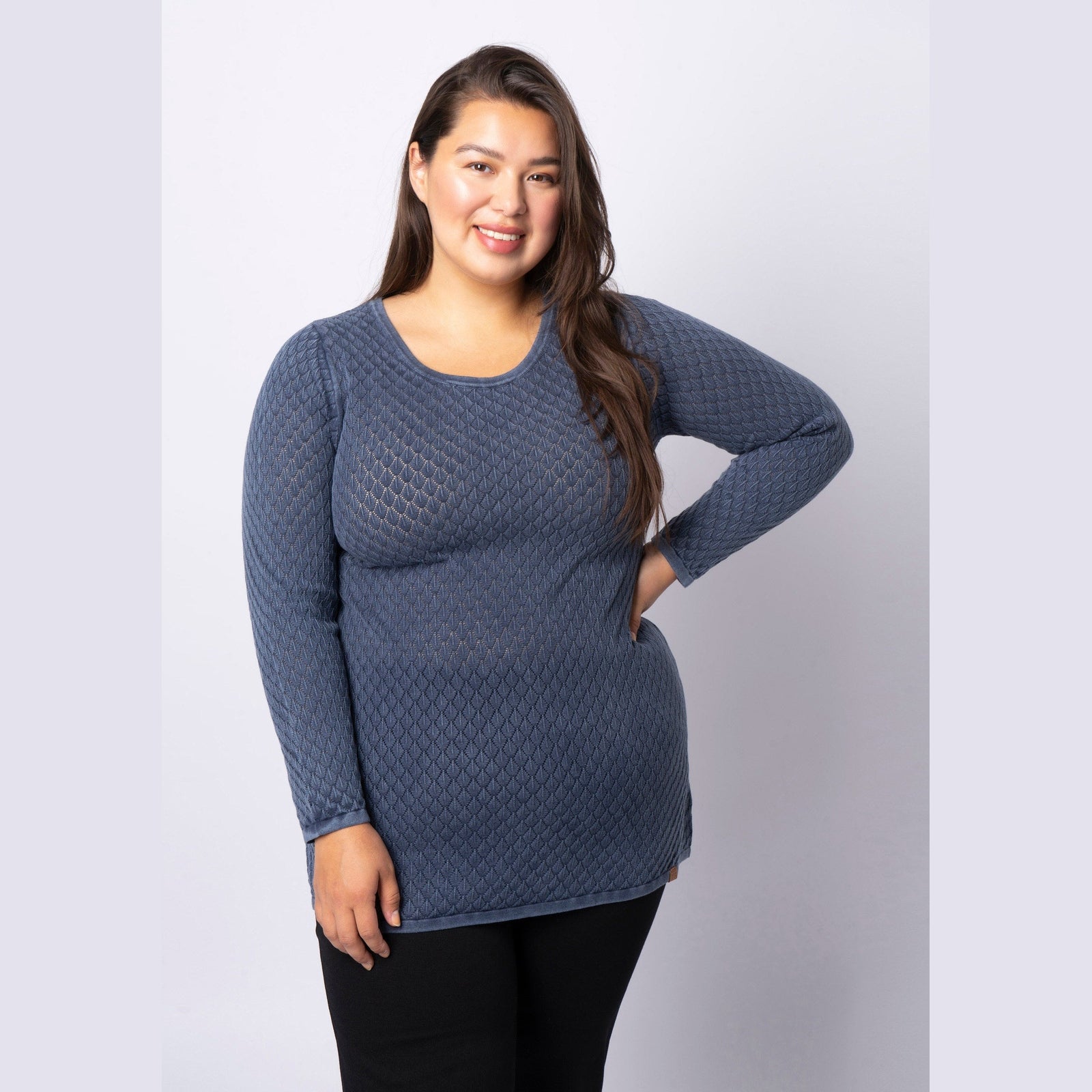 Pont Neuf PNFlora Knit Pullover 557 Light Indigo