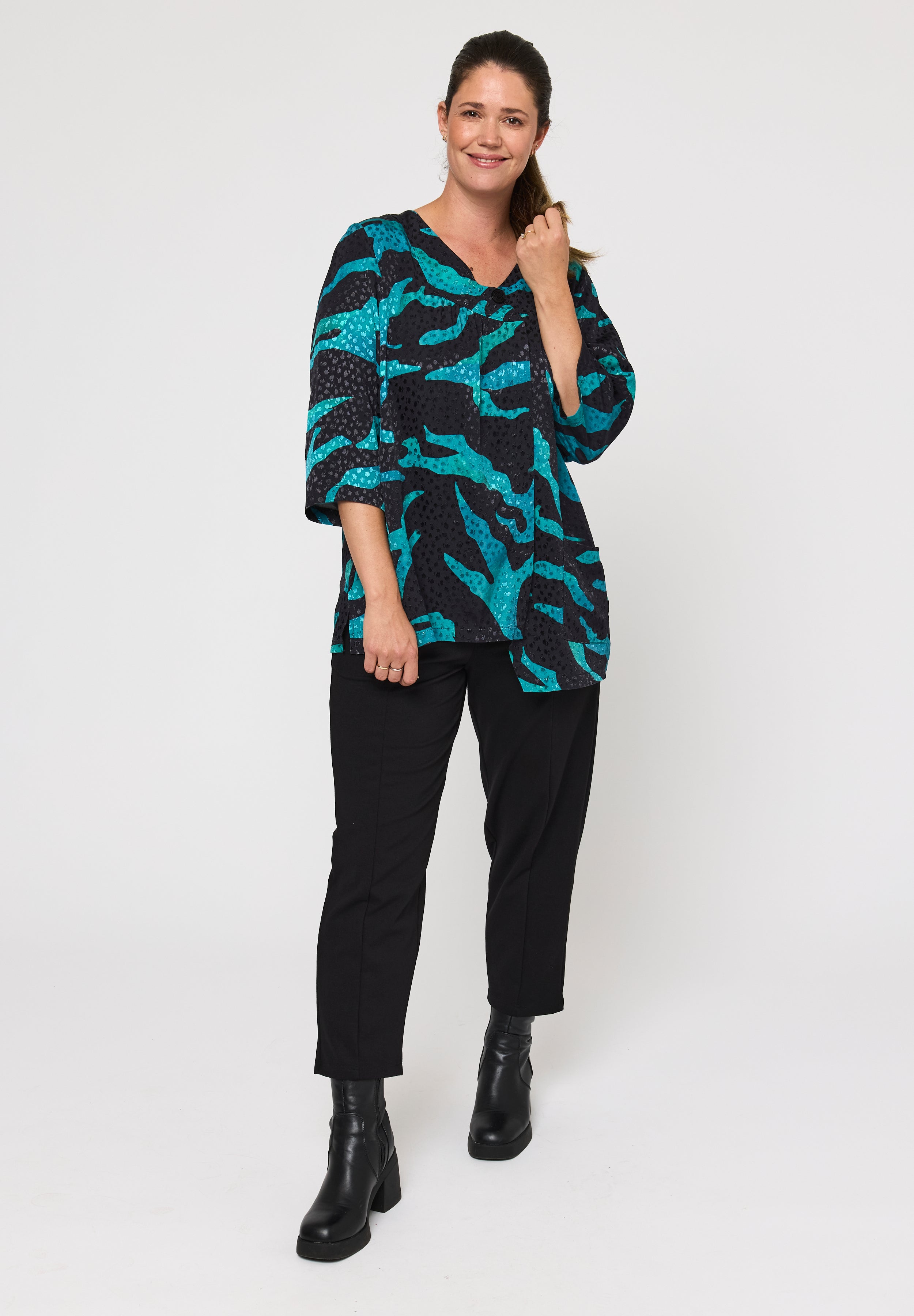 Pont Neuf PNHilma Bluser 5052 Petrol Blue