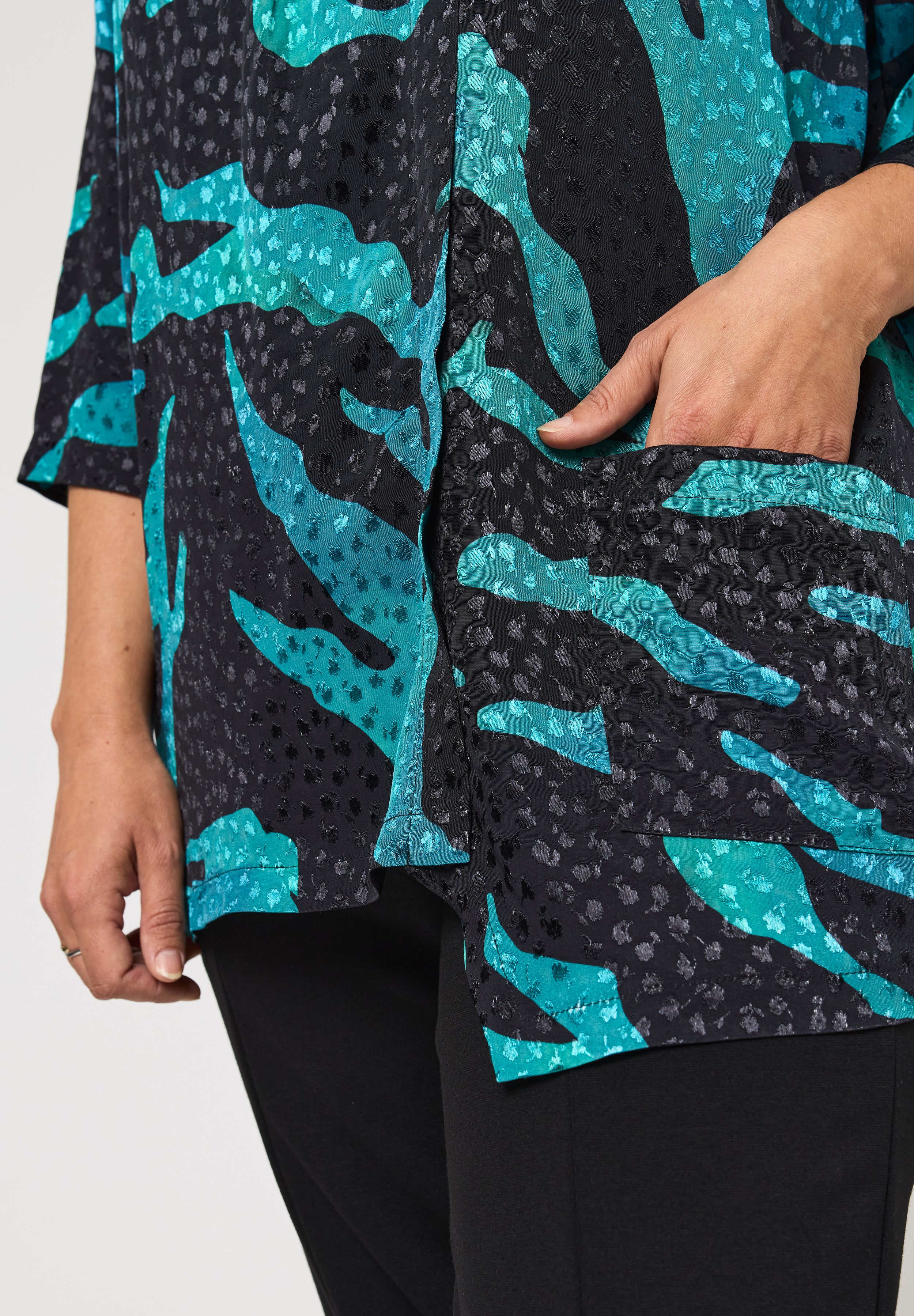 Pont Neuf PNHilma Bluser 5052 Petrol Blue