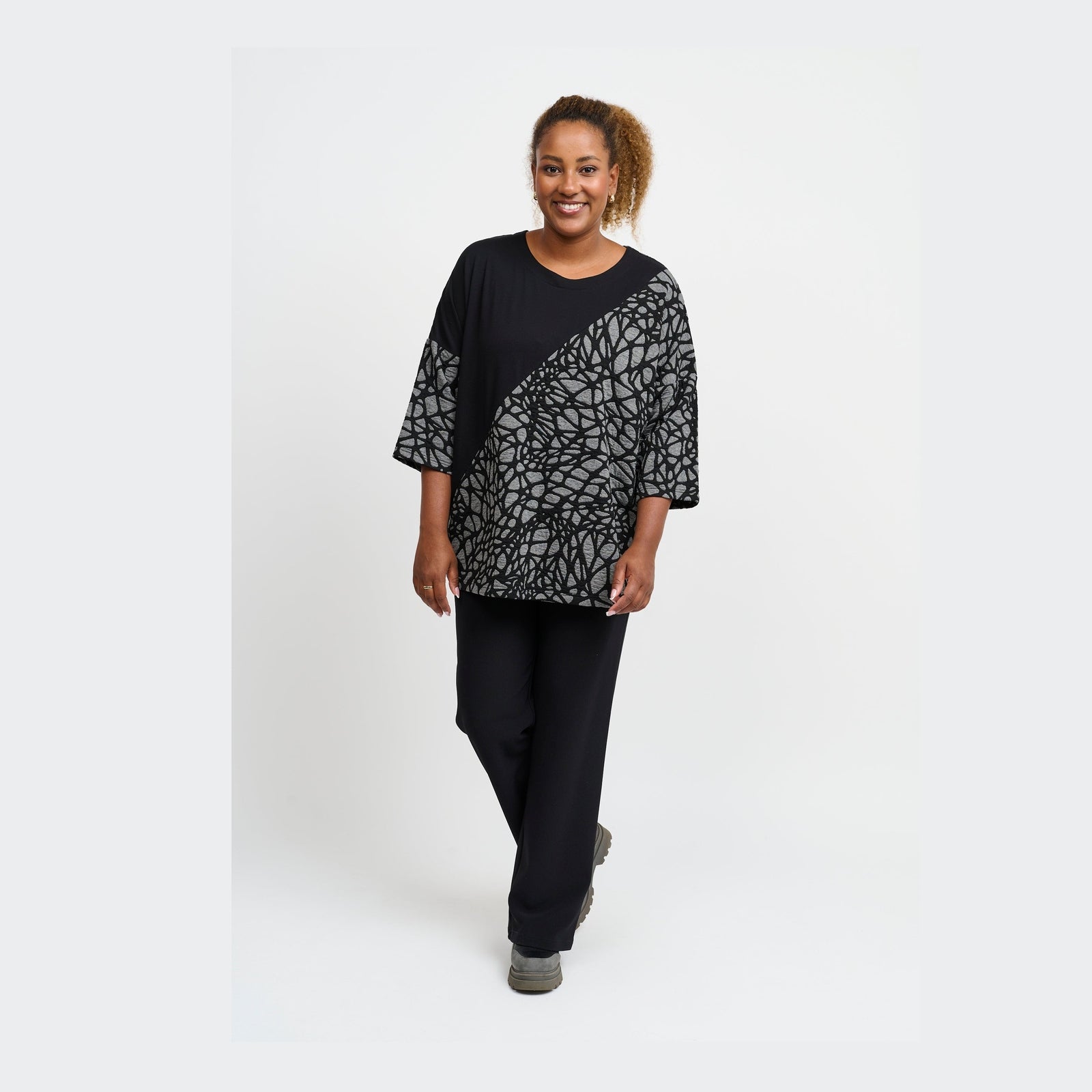 Pont Neuf PNJamina Bluser 9650 grey melange