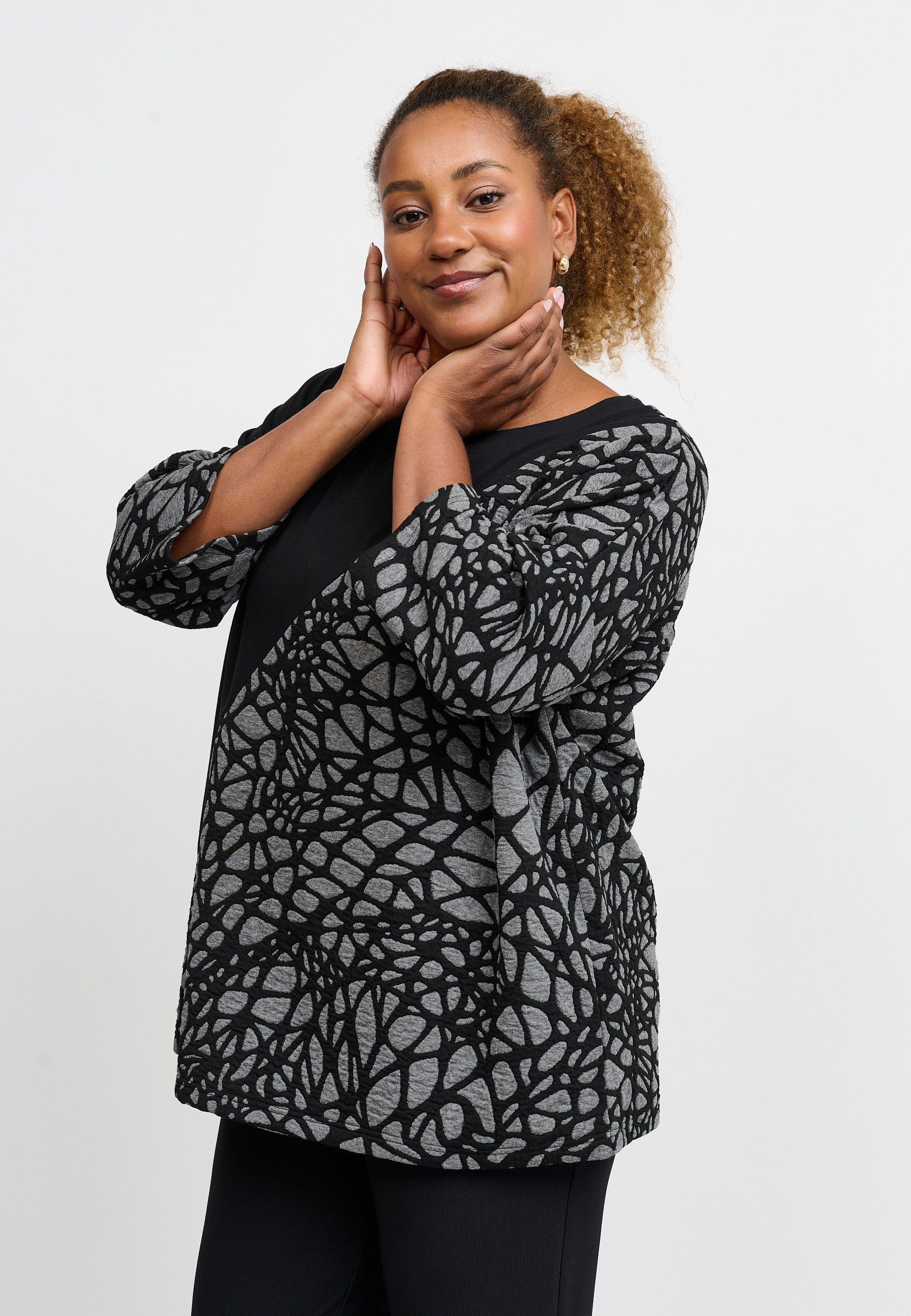 Pont Neuf PNJamina Bluser 9650 grey melange