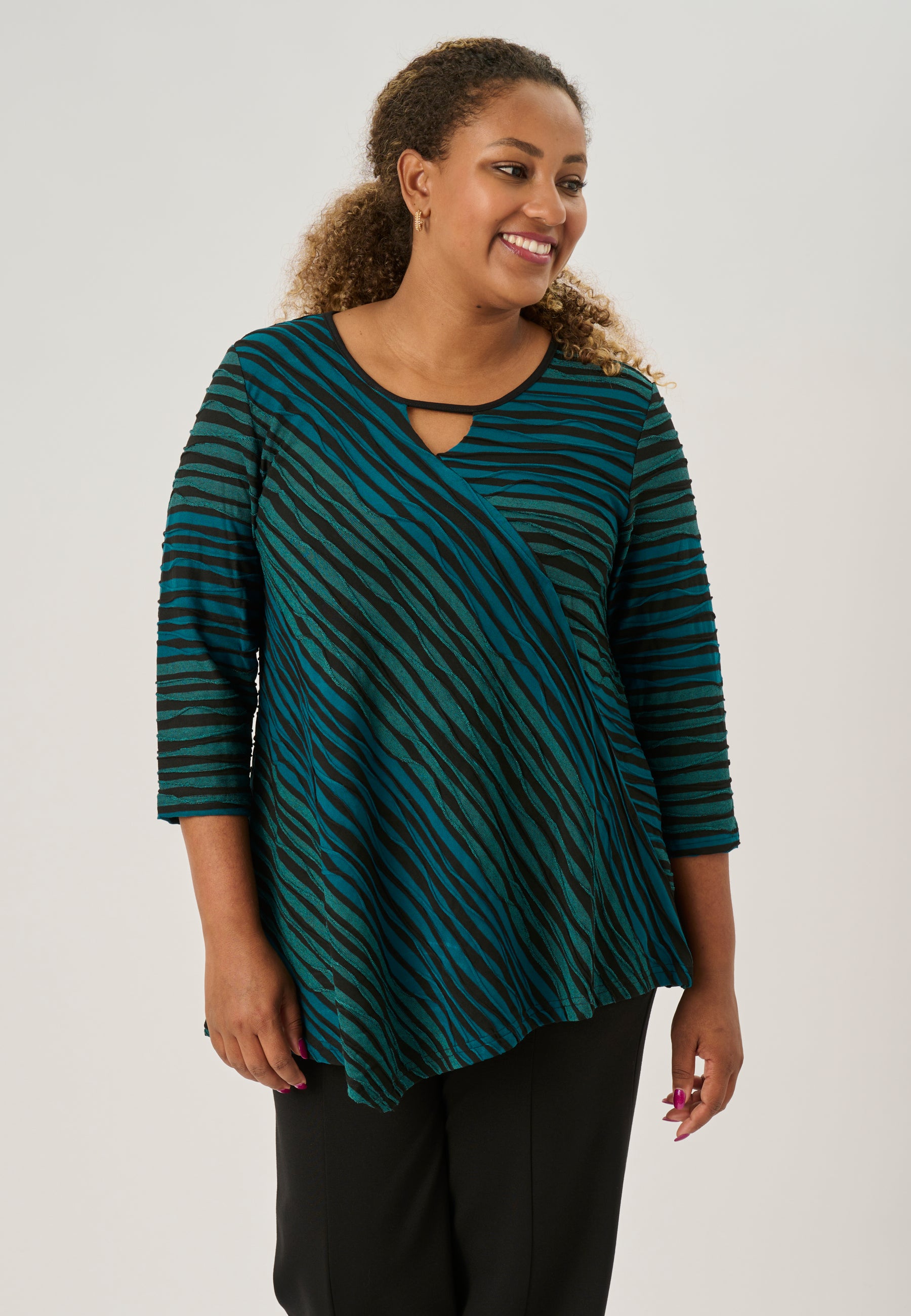 Pont Neuf PNMagrethe Bluser 5052 Petrol Blue