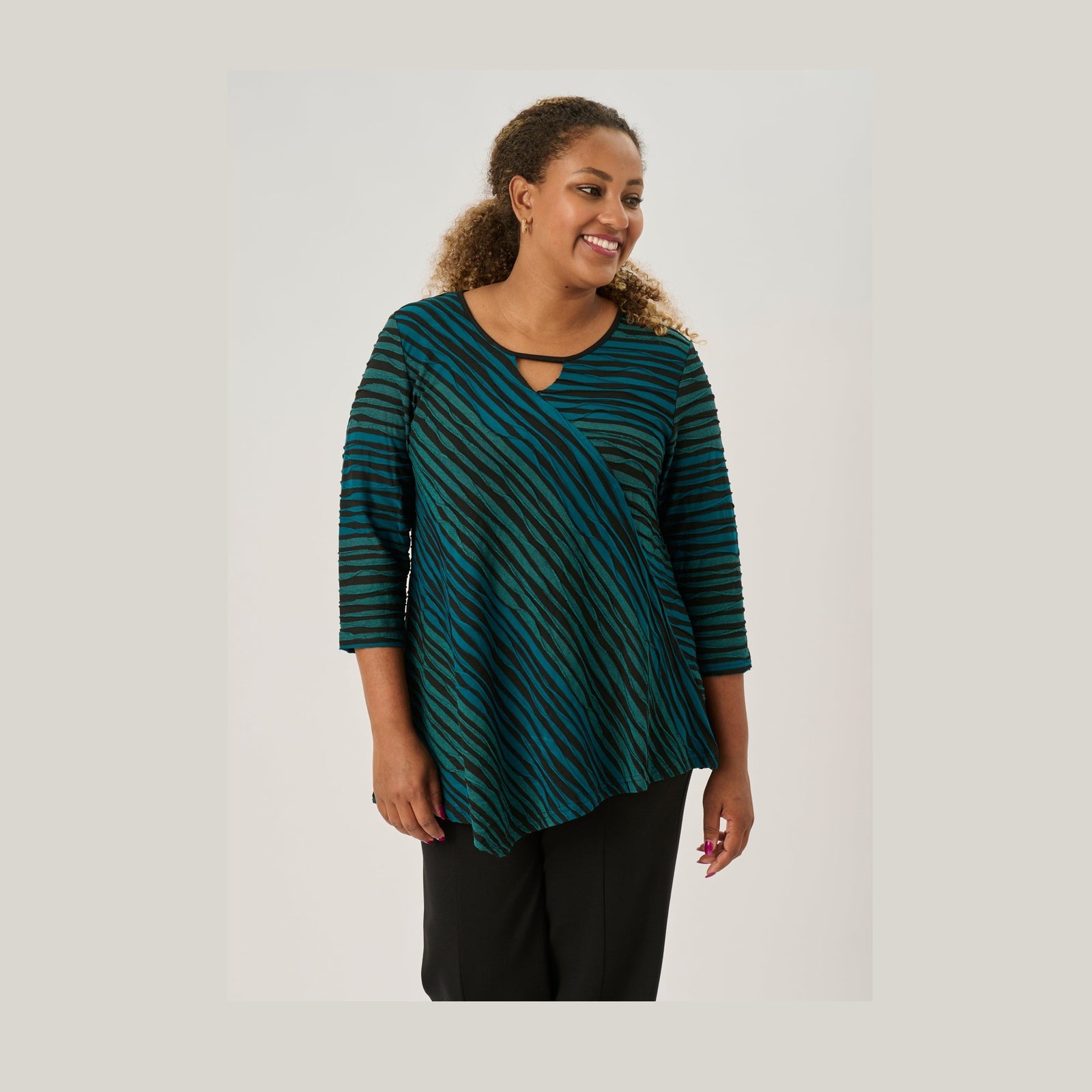Pont Neuf PNMagrethe Bluser 5052 Petrol Blue