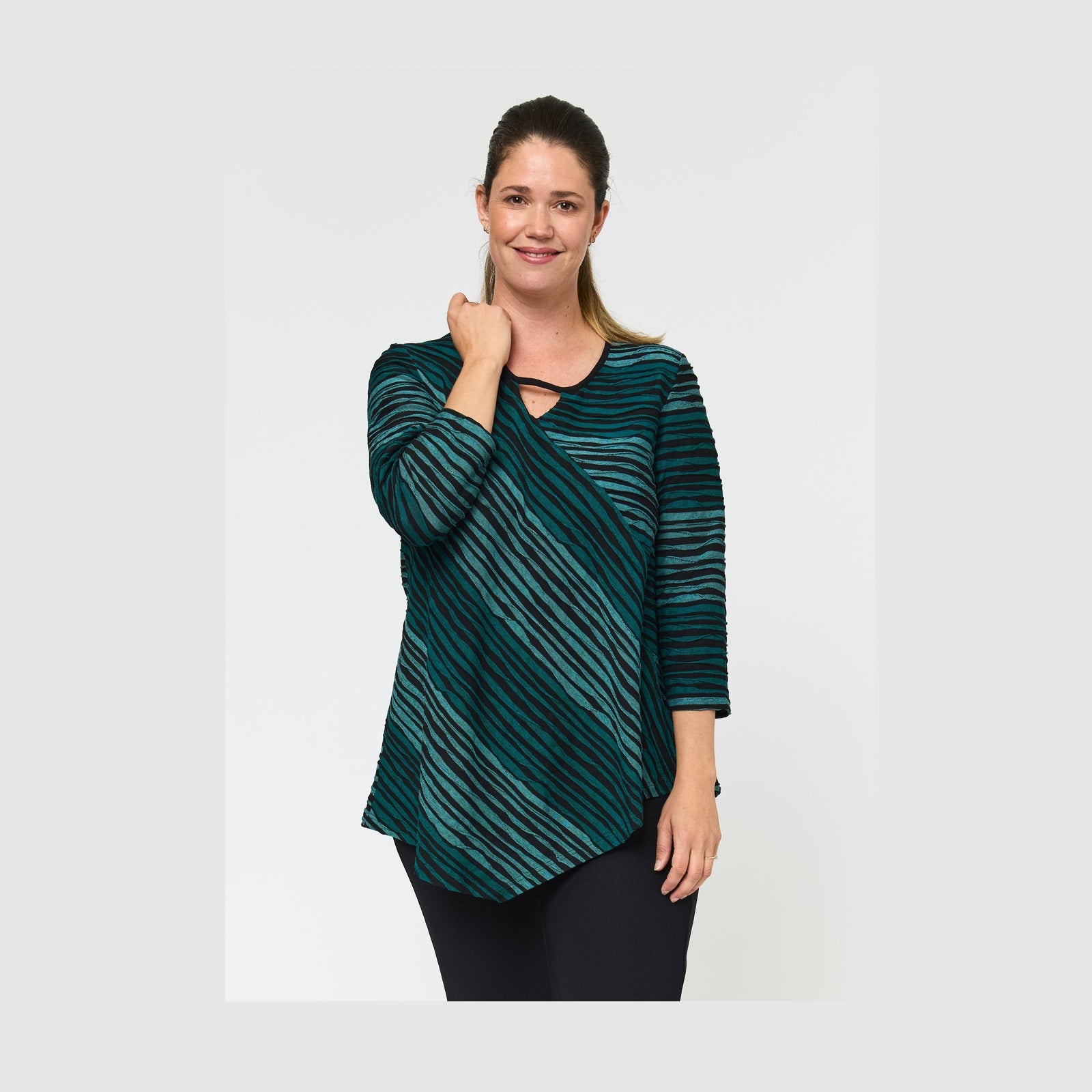 Pont Neuf PNMagrethe Bluser 5052 Petrol Blue