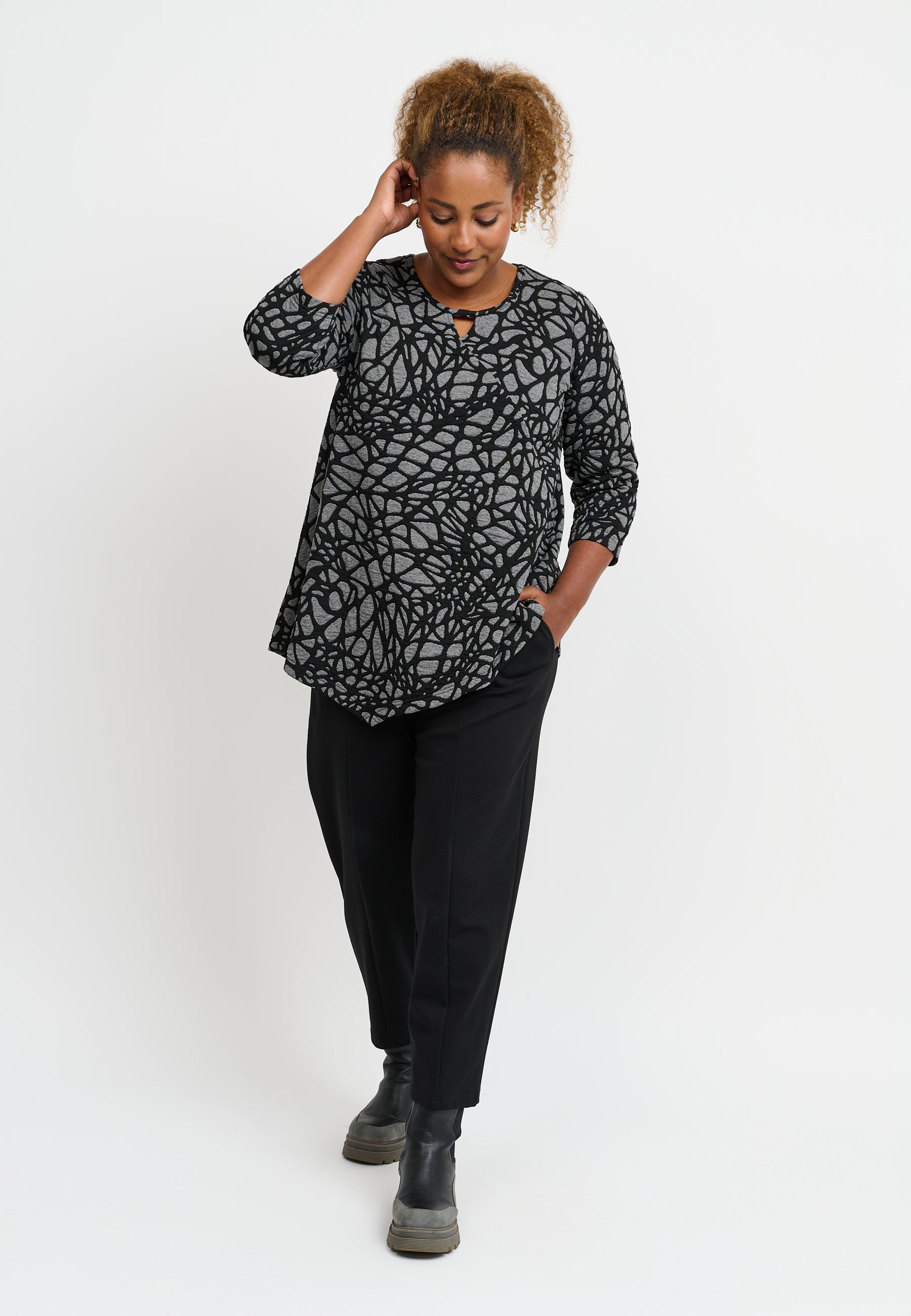 Pont Neuf PNMagrethe Bluser 9650 grey melange