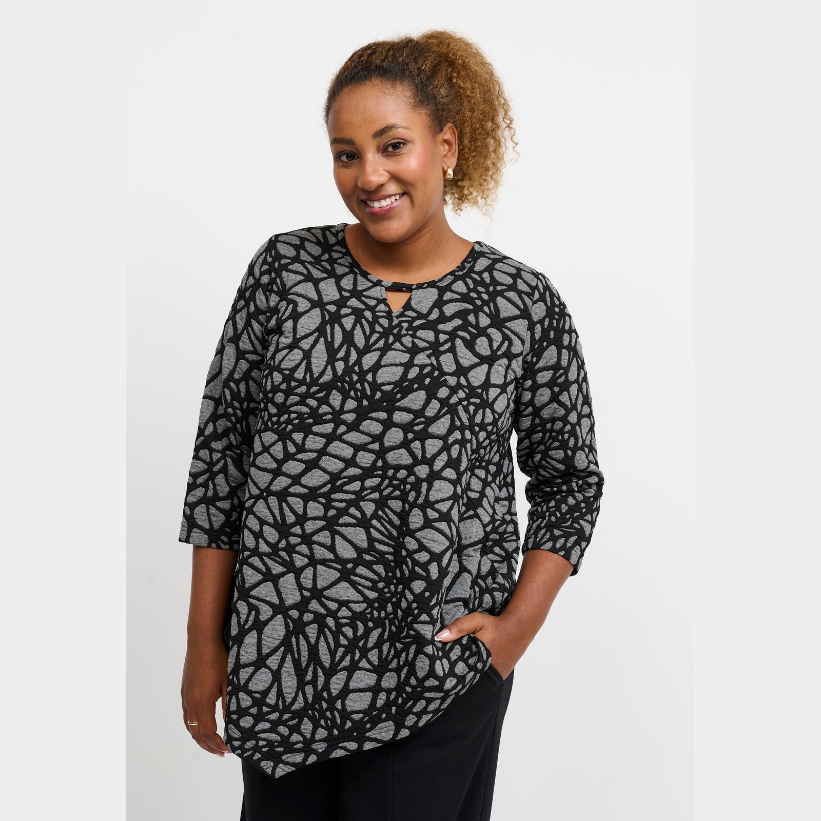 Pont Neuf PNMagrethe Bluser 9650 grey melange