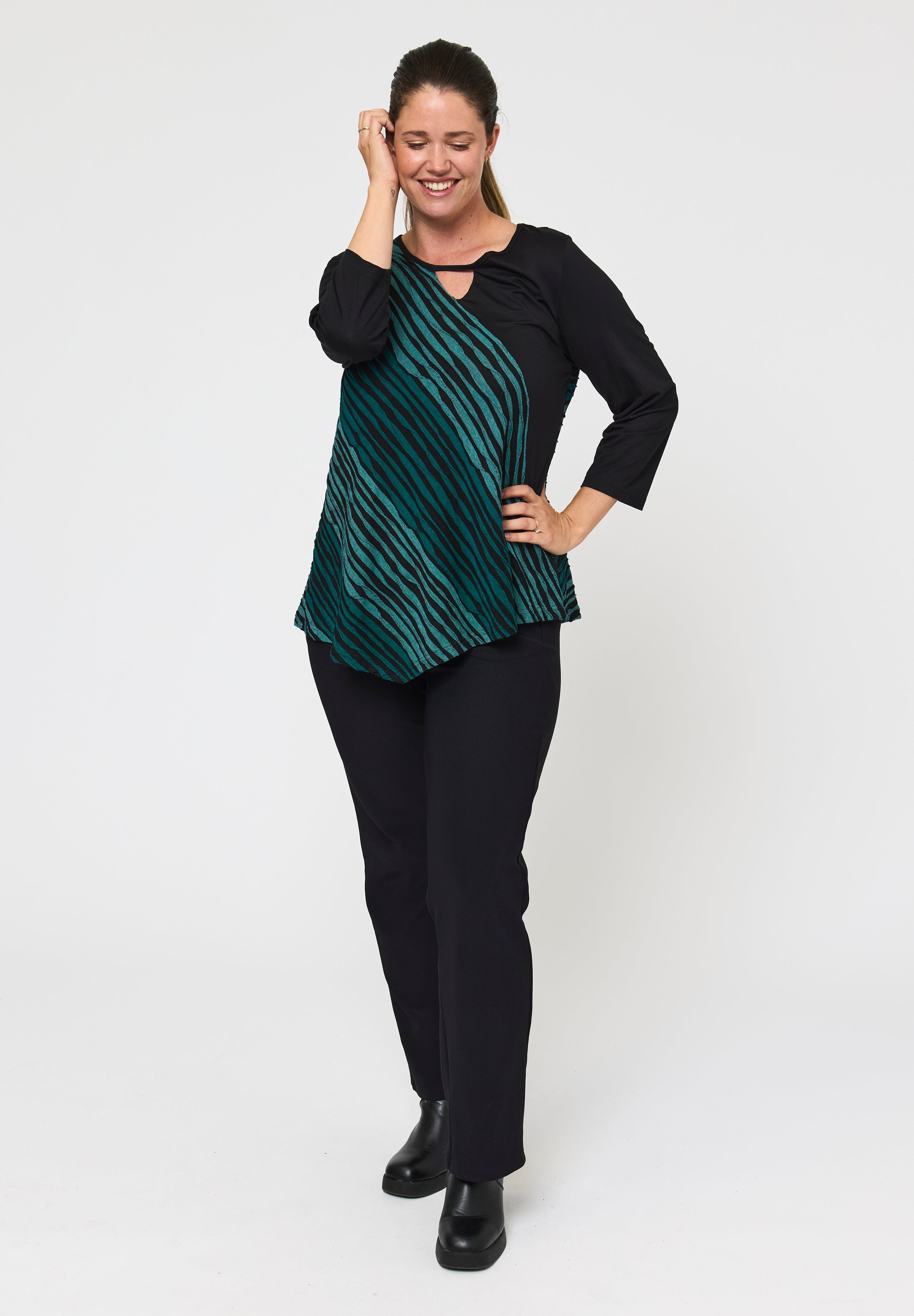 Pont Neuf PNMagrethe Tunikaer 5053 Petrol melange