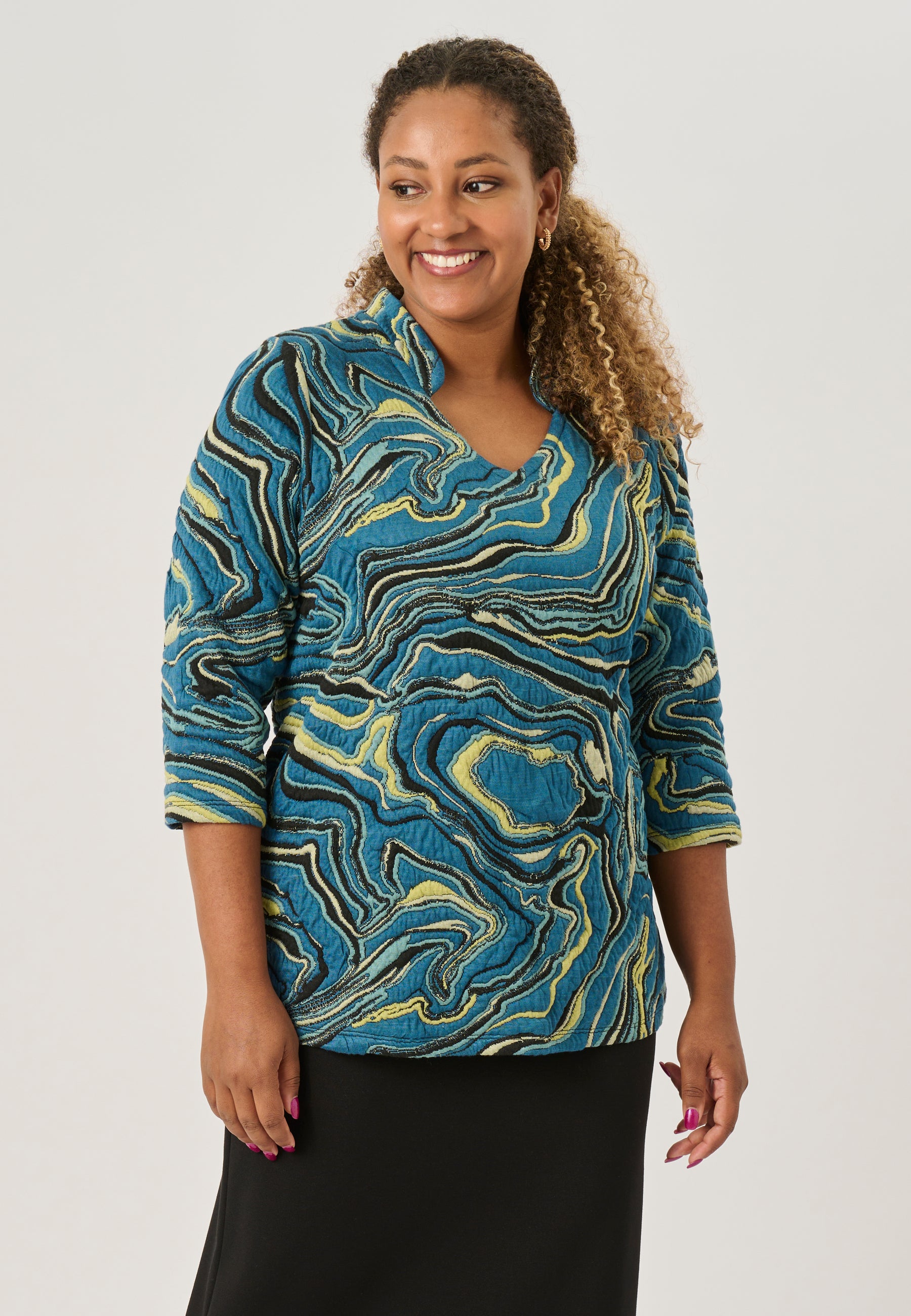 Pont Neuf PNNAjda Bluser 5052 Petrol Blue