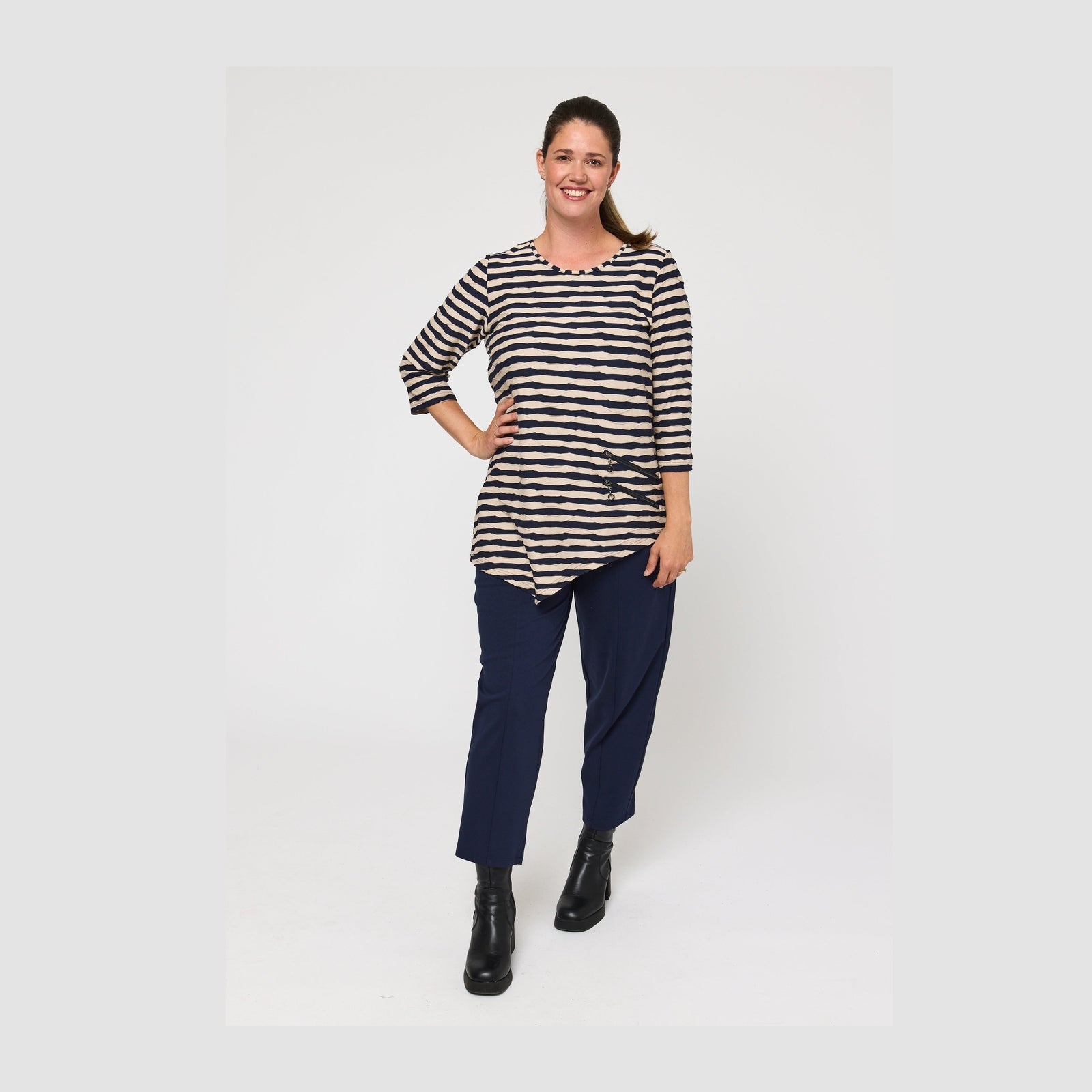 Pont Neuf PNRosalina Bluser 817 Navy/sand