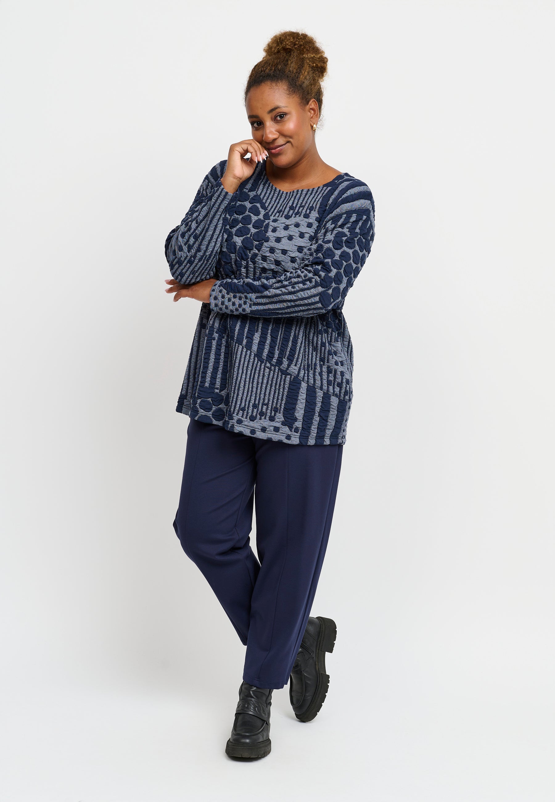 Pont Neuf PNValina Bluser 5555 Steel Blue