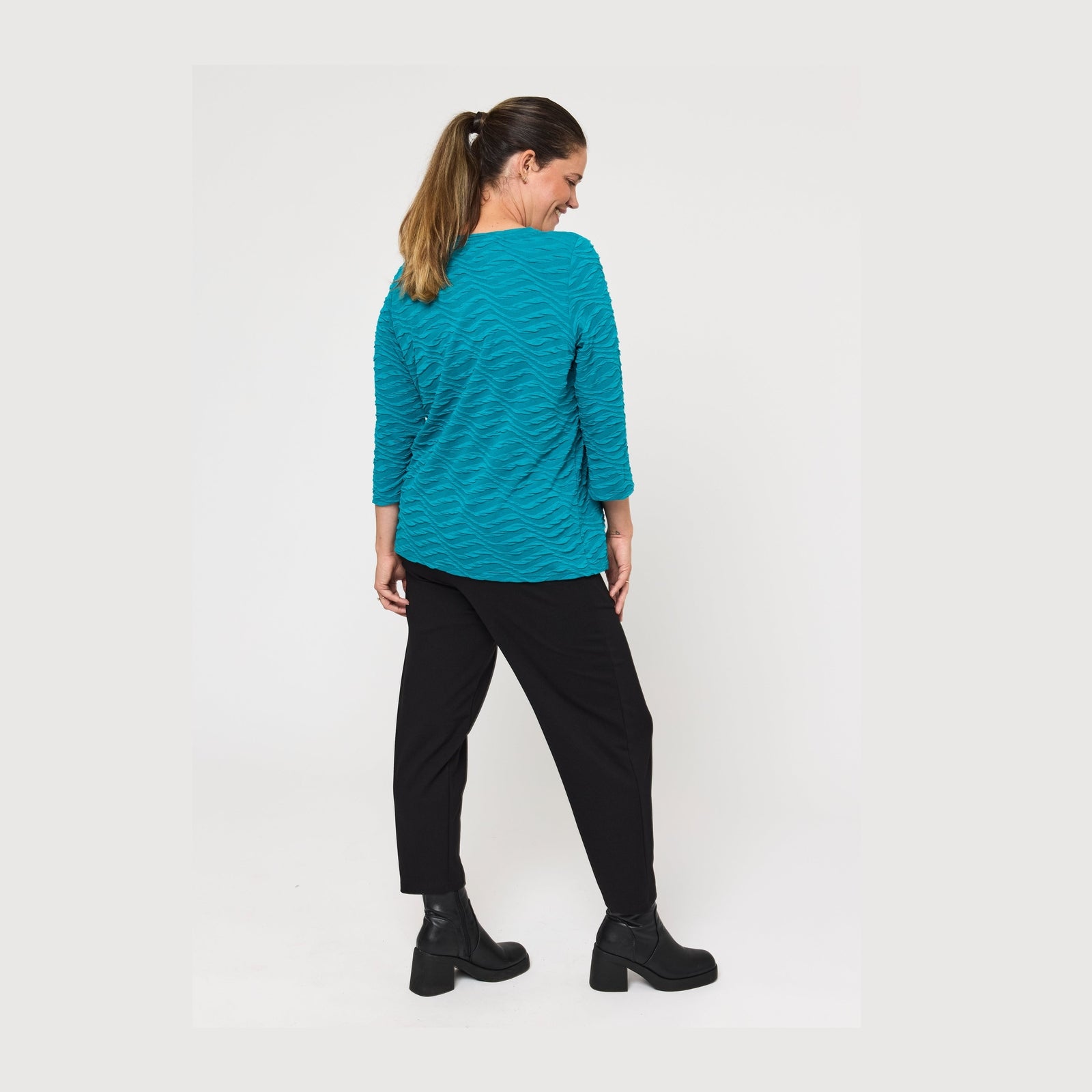 Pont Neuf PNVilla Bluser 5052 Petrol Blue
